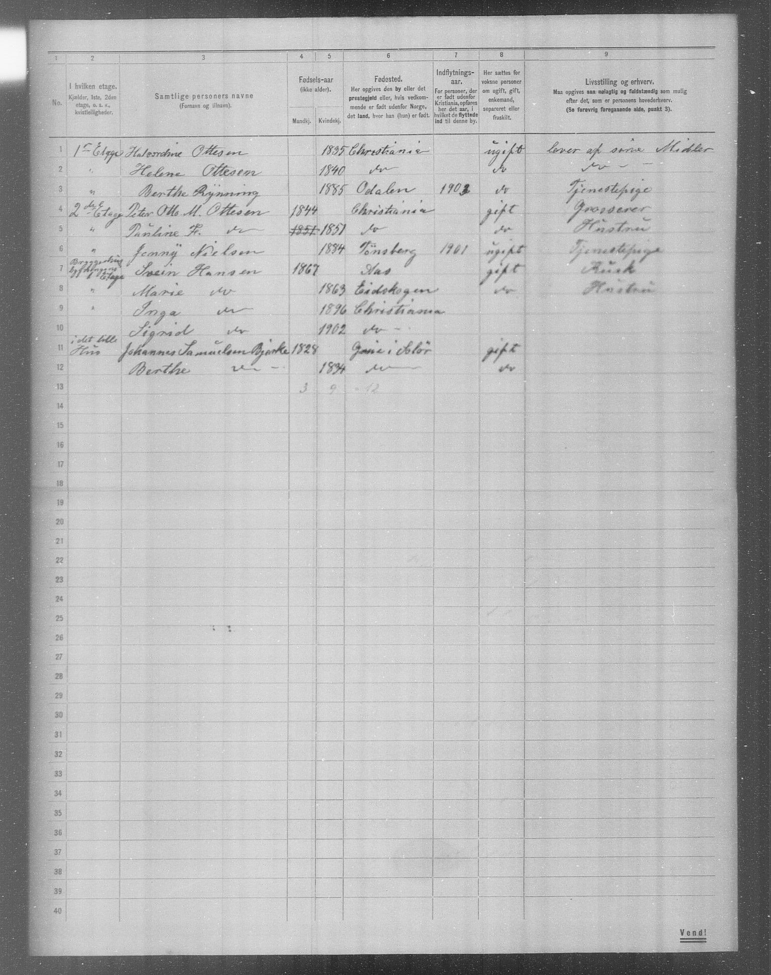 OBA, Municipal Census 1904 for Kristiania, 1904, p. 18056