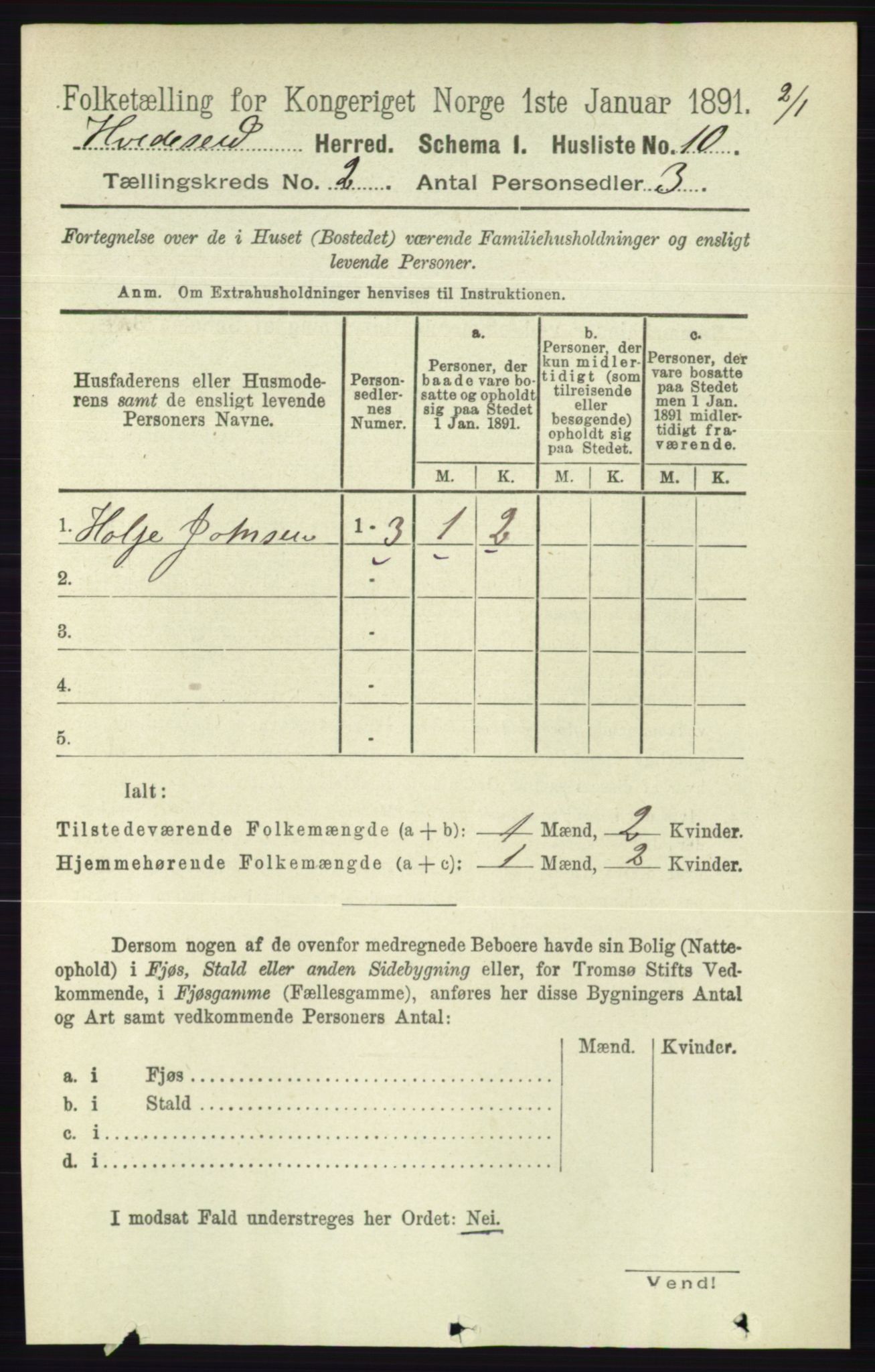 RA, 1891 census for 0829 Kviteseid, 1891, p. 268