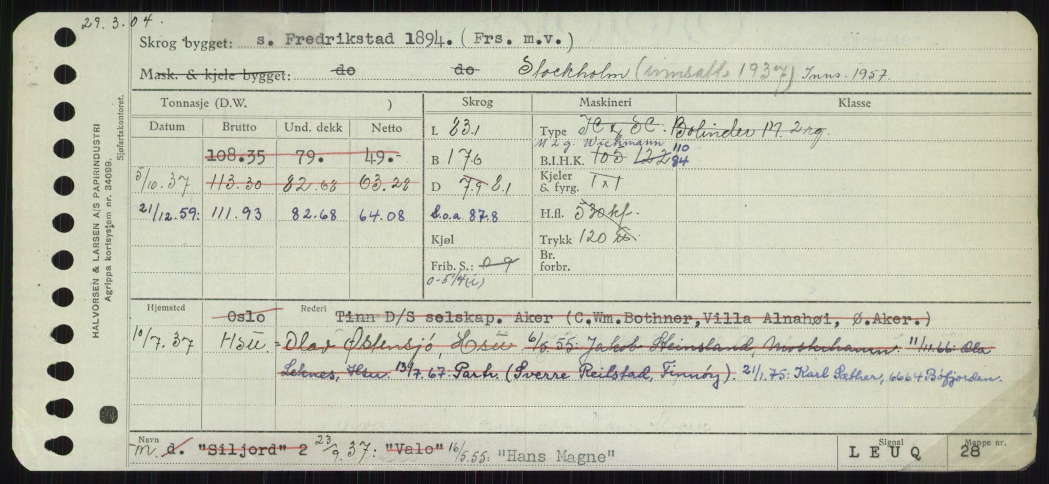 Sjøfartsdirektoratet med forløpere, Skipsmålingen, AV/RA-S-1627/H/Ha/L0002/0002: Fartøy, Eik-Hill / Fartøy, G-Hill, p. 459