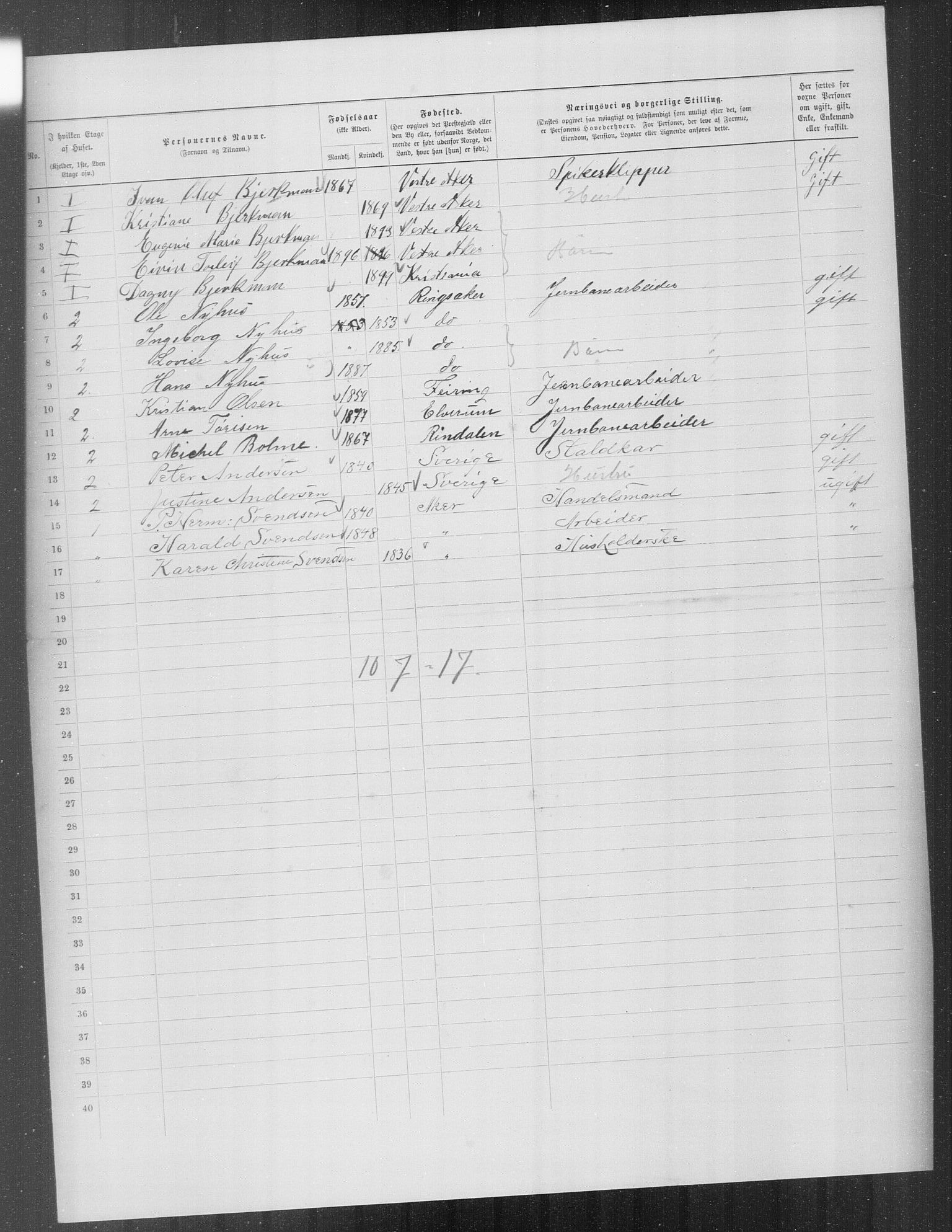 OBA, Municipal Census 1899 for Kristiania, 1899, p. 11464