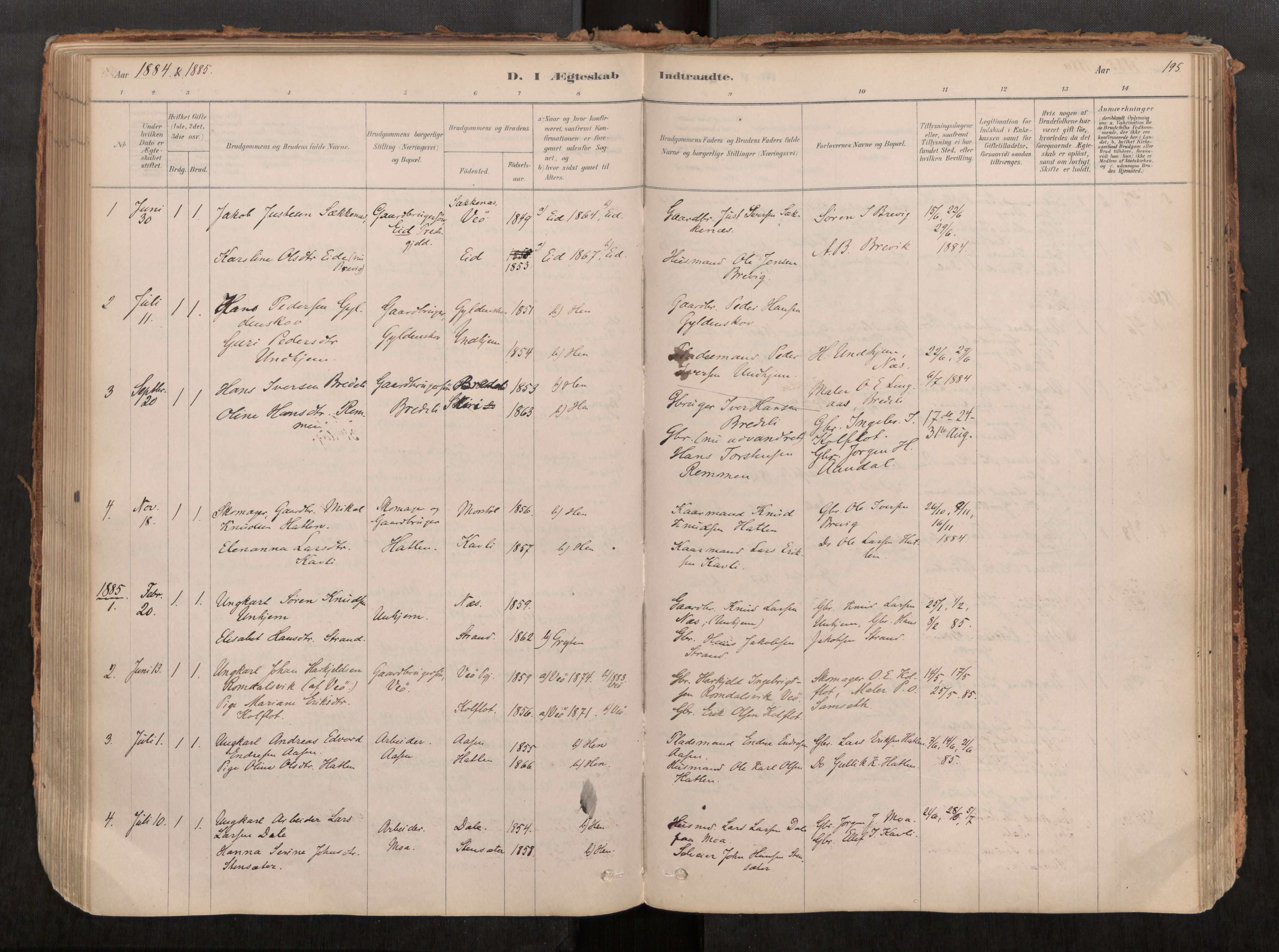Ministerialprotokoller, klokkerbøker og fødselsregistre - Møre og Romsdal, AV/SAT-A-1454/545/L0594: Parish register (official) no. 545A03, 1878-1920, p. 195