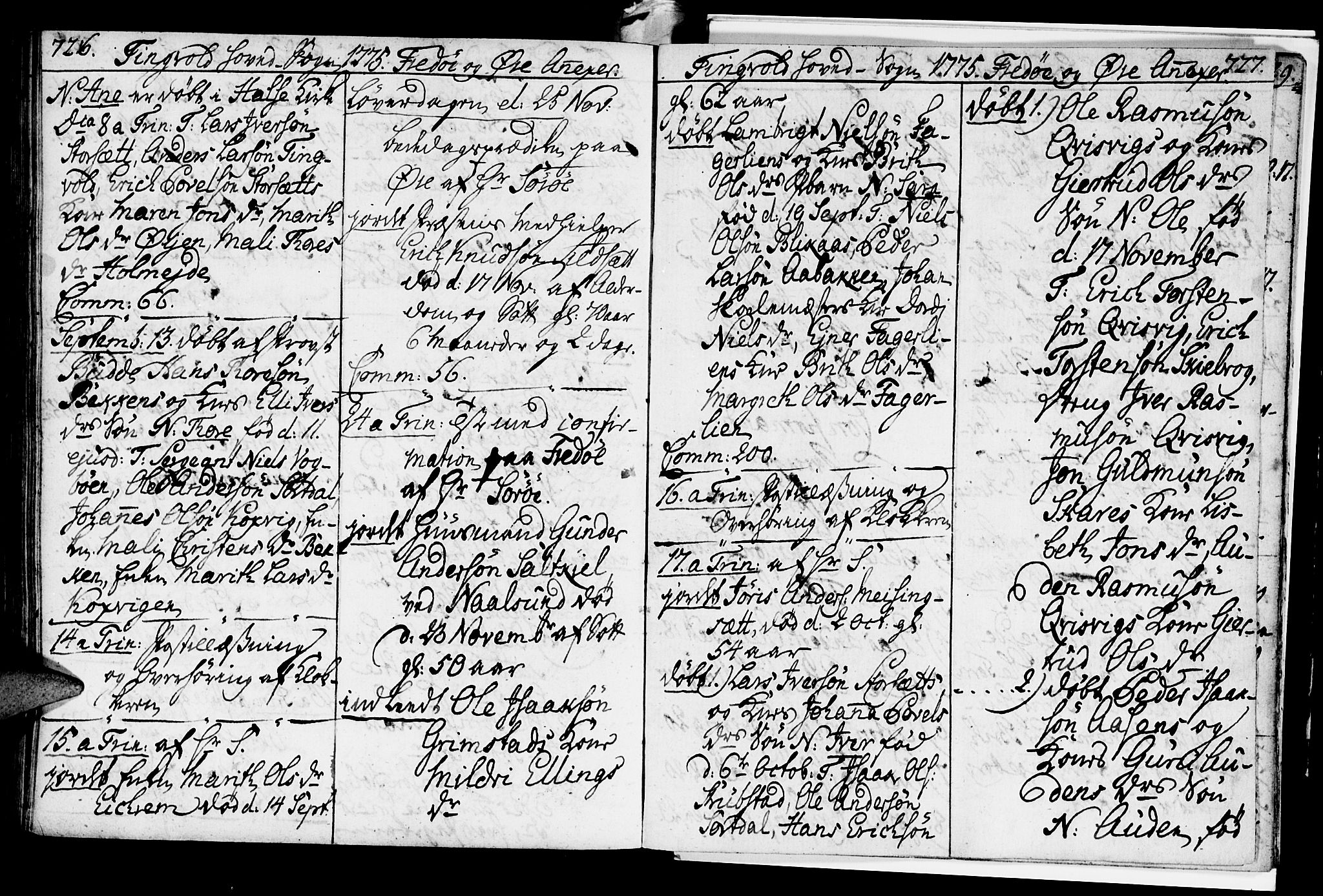 Ministerialprotokoller, klokkerbøker og fødselsregistre - Møre og Romsdal, AV/SAT-A-1454/586/L0979: Parish register (official) no. 586A05, 1751-1776, p. 726-727