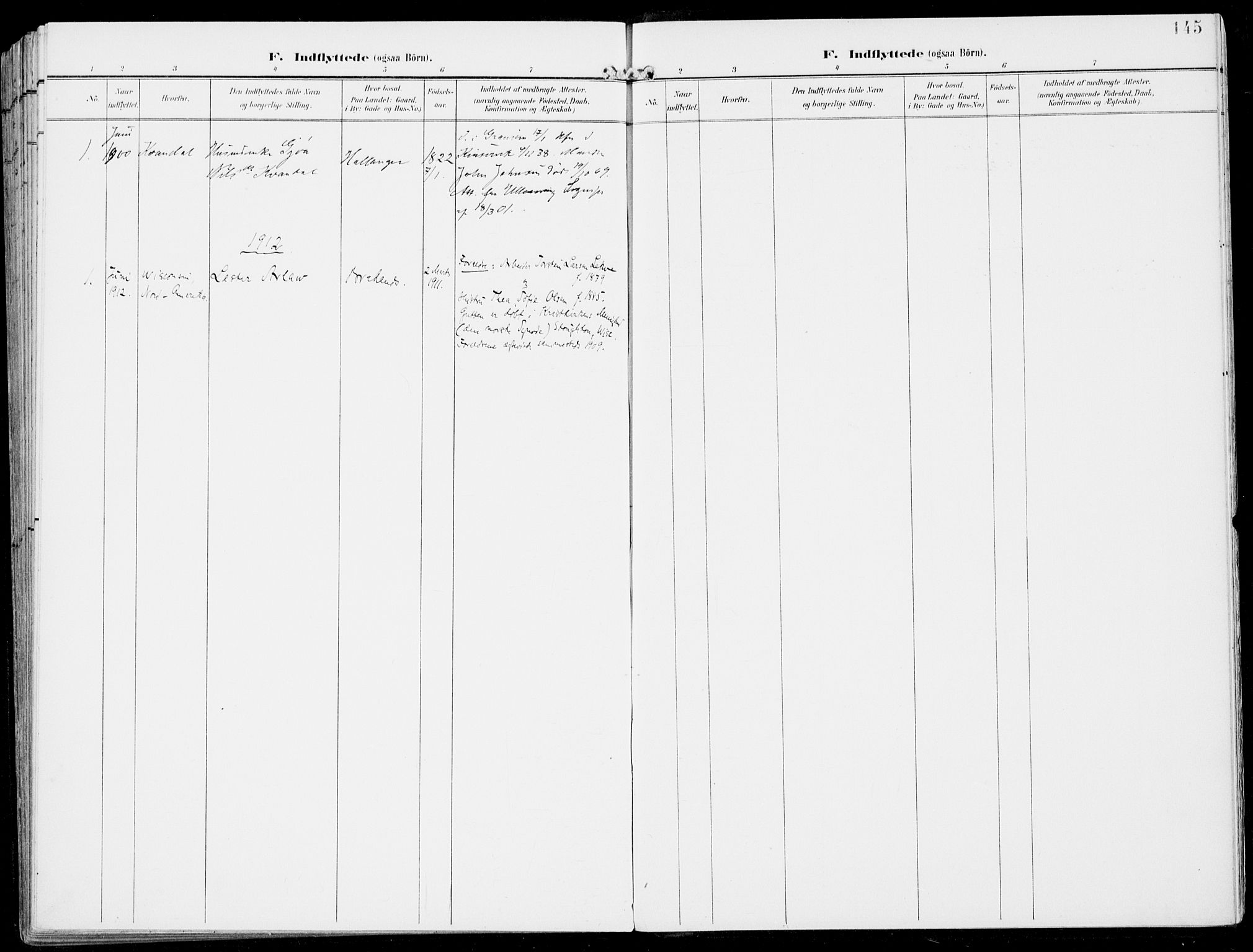 Ulvik sokneprestembete, SAB/A-78801/H/Haa: Parish register (official) no. B  2, 1898-1924, p. 145