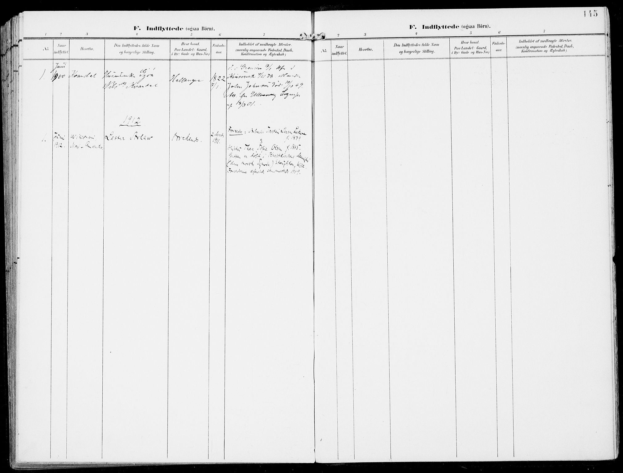 Ulvik sokneprestembete, AV/SAB-A-78801/H/Haa: Parish register (official) no. B  2, 1898-1924, p. 145