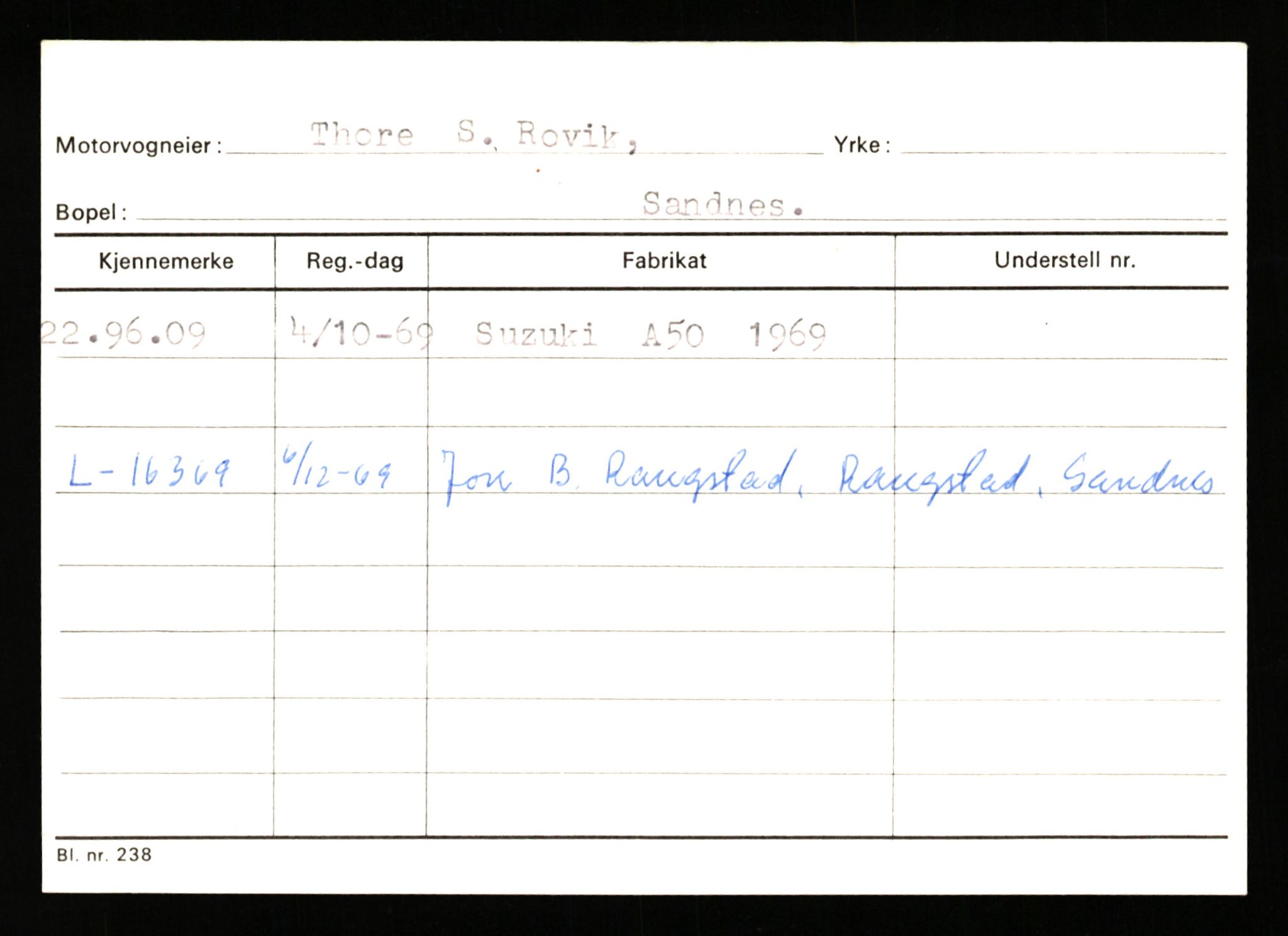 Stavanger trafikkstasjon, AV/SAST-A-101942/0/G/L0010: Registreringsnummer: 130000 - 239953, 1930-1971, p. 2827