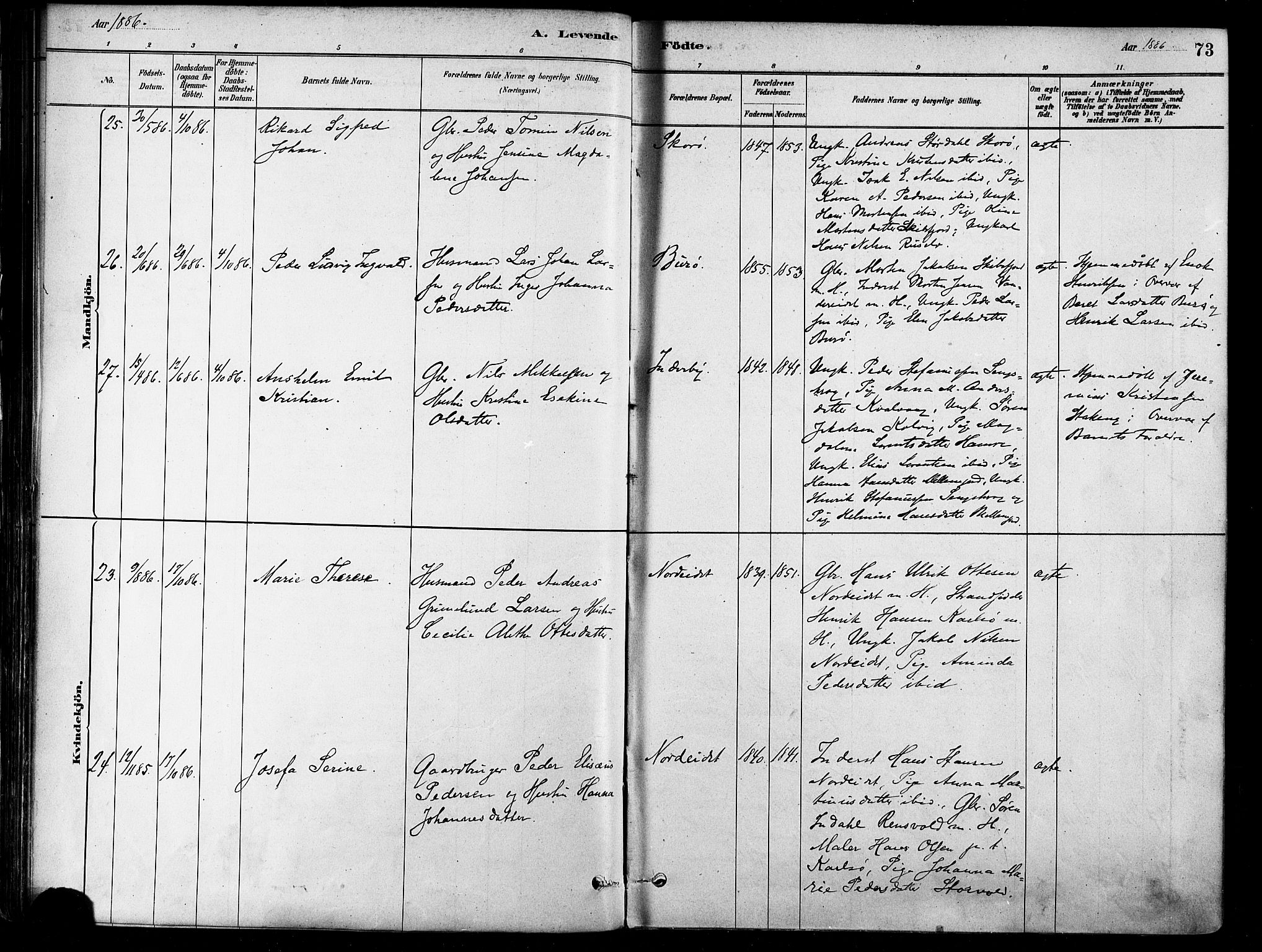Karlsøy sokneprestembete, SATØ/S-1299/H/Ha/Haa/L0006kirke: Parish register (official) no. 6, 1879-1890, p. 73