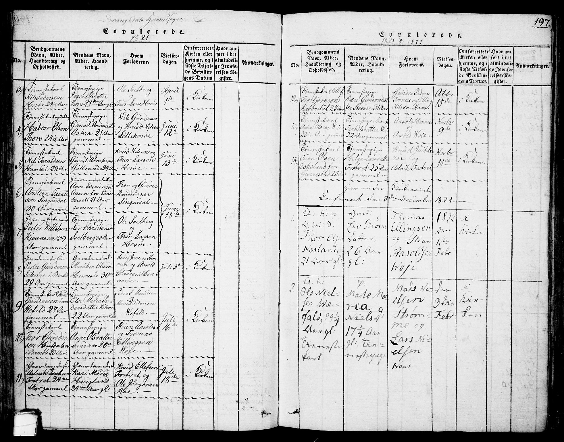 Drangedal kirkebøker, SAKO/A-258/F/Fa/L0005: Parish register (official) no. 5 /1, 1814-1831, p. 197
