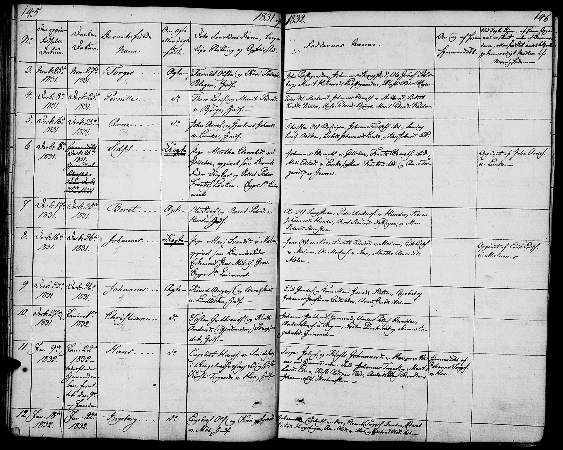 Øyer prestekontor, AV/SAH-PREST-084/H/Ha/Haa/L0004: Parish register (official) no. 4, 1824-1841, p. 145-146