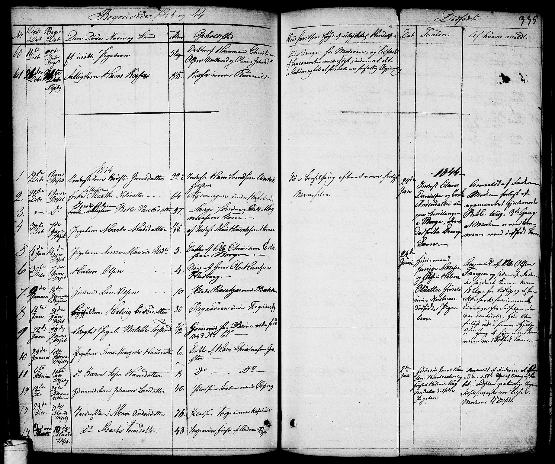 Skjeberg prestekontor Kirkebøker, AV/SAO-A-10923/F/Fa/L0005: Parish register (official) no. I 5, 1830-1845, p. 335