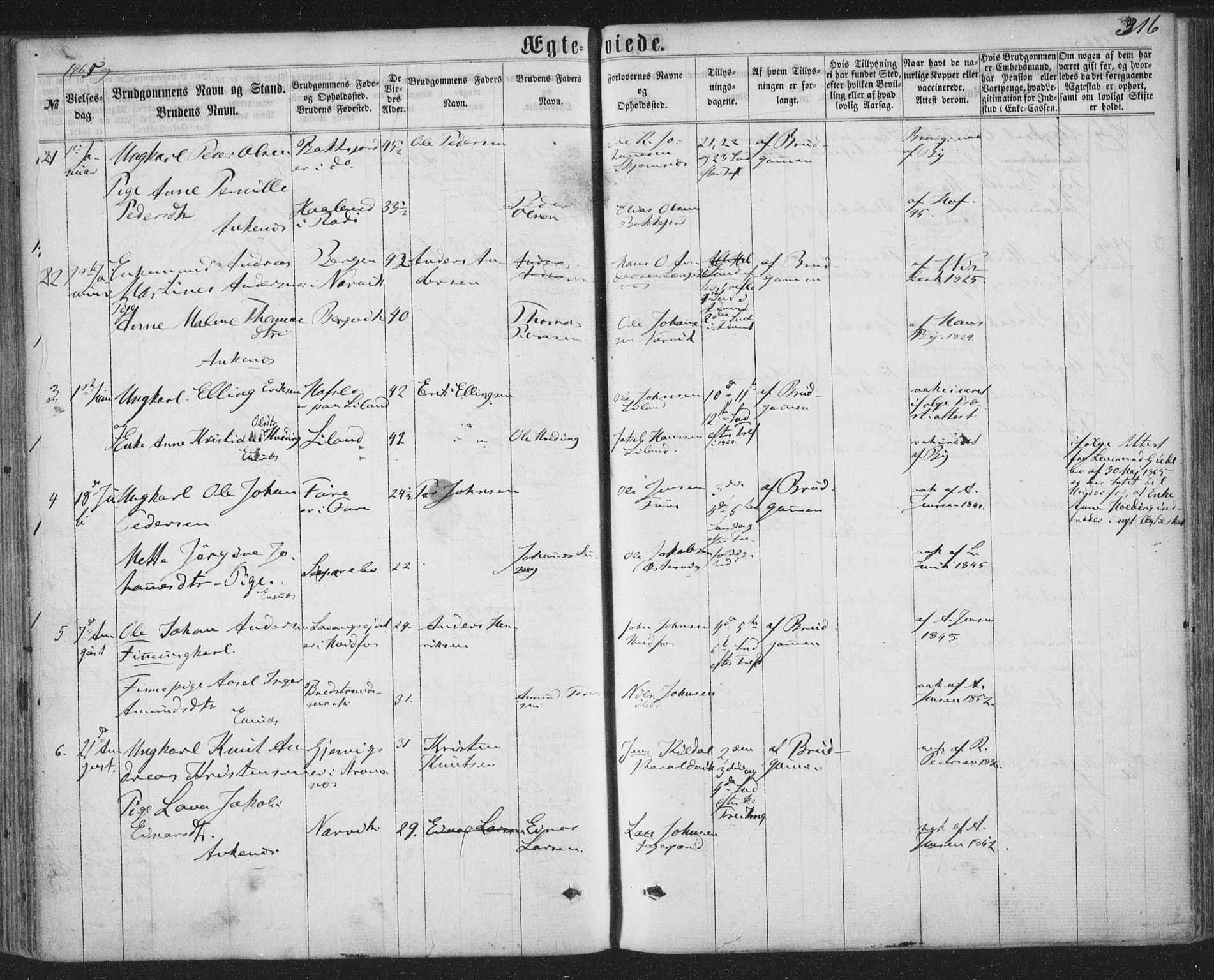 Ministerialprotokoller, klokkerbøker og fødselsregistre - Nordland, SAT/A-1459/863/L0896: Parish register (official) no. 863A08, 1861-1871, p. 316