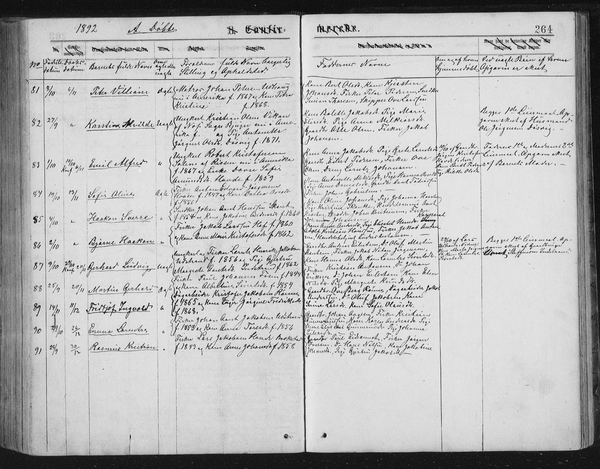 Ministerialprotokoller, klokkerbøker og fødselsregistre - Sør-Trøndelag, SAT/A-1456/659/L0745: Parish register (copy) no. 659C02, 1869-1892, p. 264