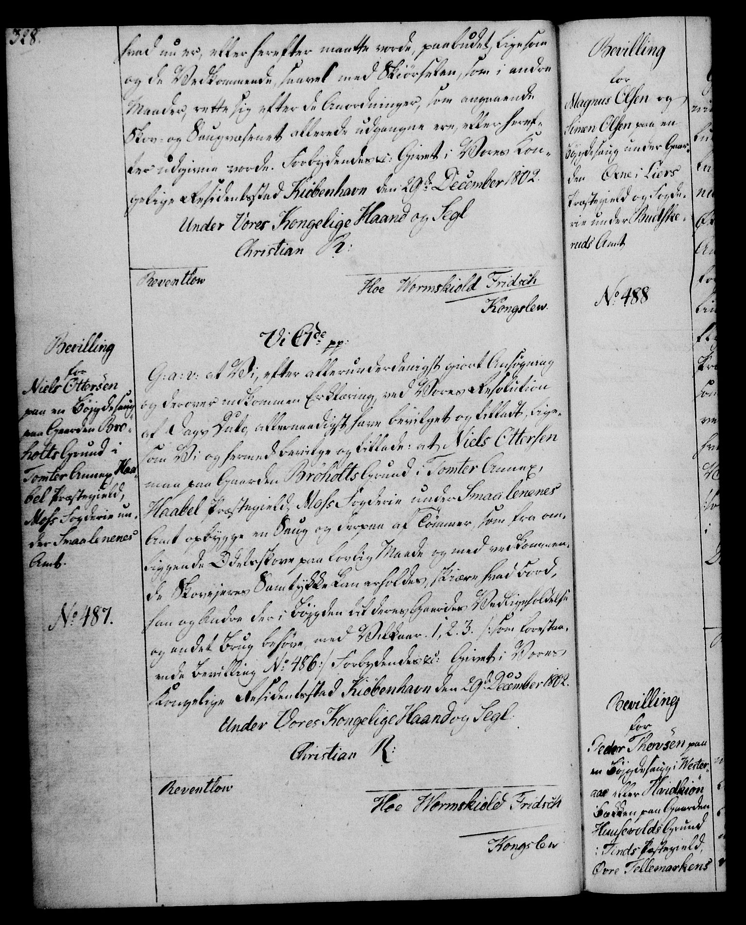 Rentekammeret, Kammerkanselliet, RA/EA-3111/G/Gg/Gga/L0017: Norsk ekspedisjonsprotokoll med register (merket RK 53.17), 1801-1803, p. 328
