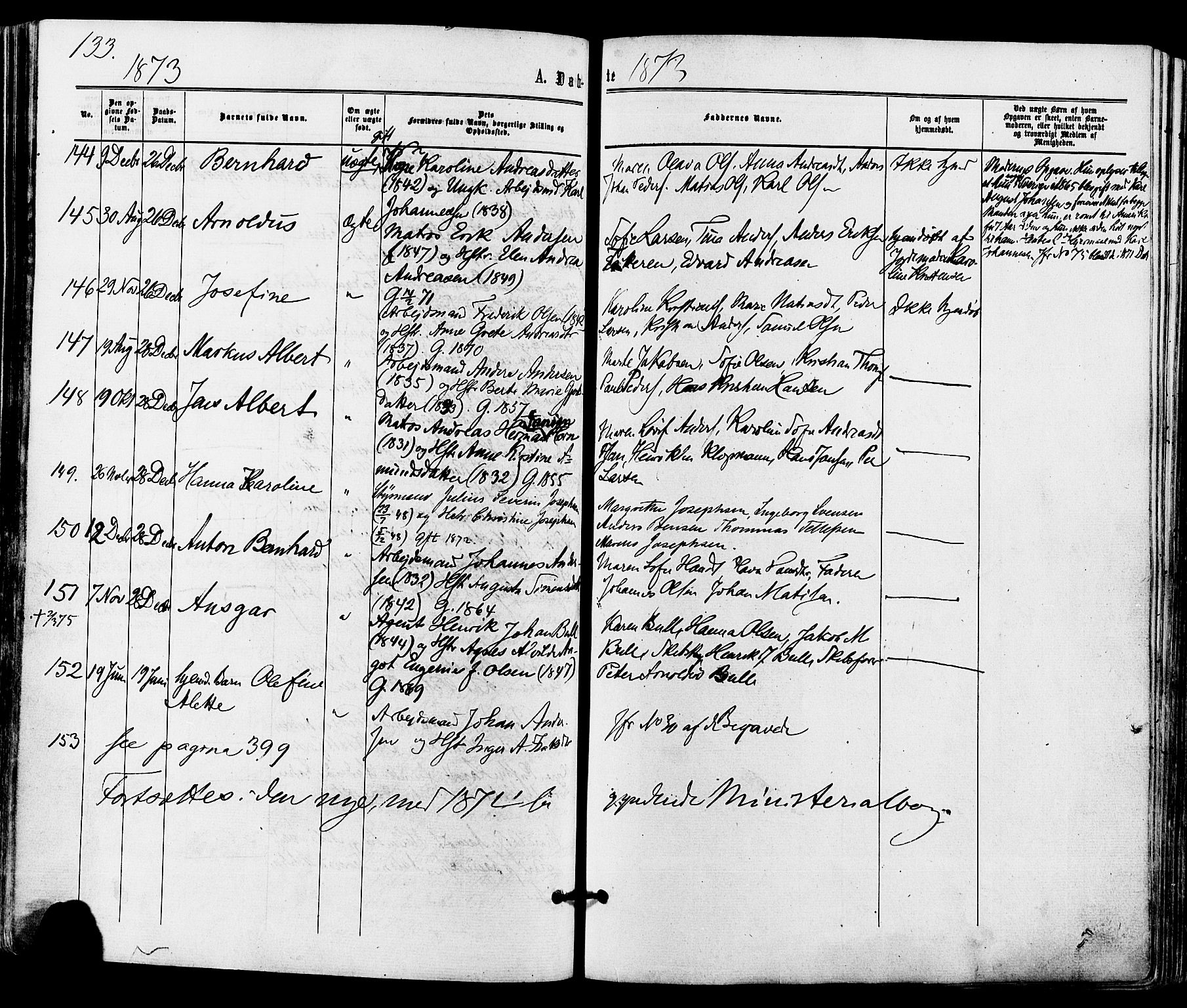 Tønsberg kirkebøker, SAKO/A-330/F/Fa/L0009: Parish register (official) no. I 9, 1865-1873, p. 133