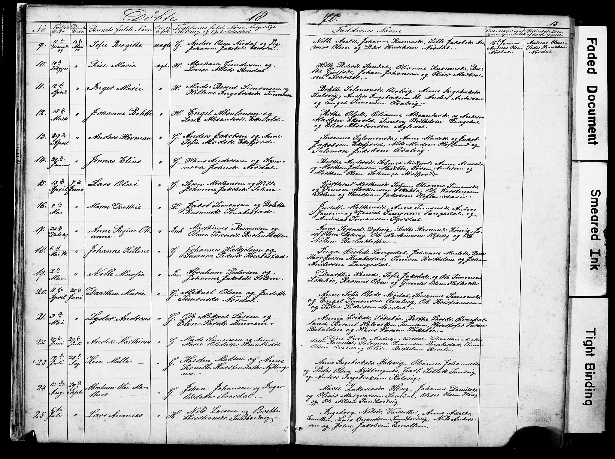 Kinn sokneprestembete, SAB/A-80801/H/Hab/Habe/L0001: Parish register (copy) no. E 1, 1864-1899, p. 12