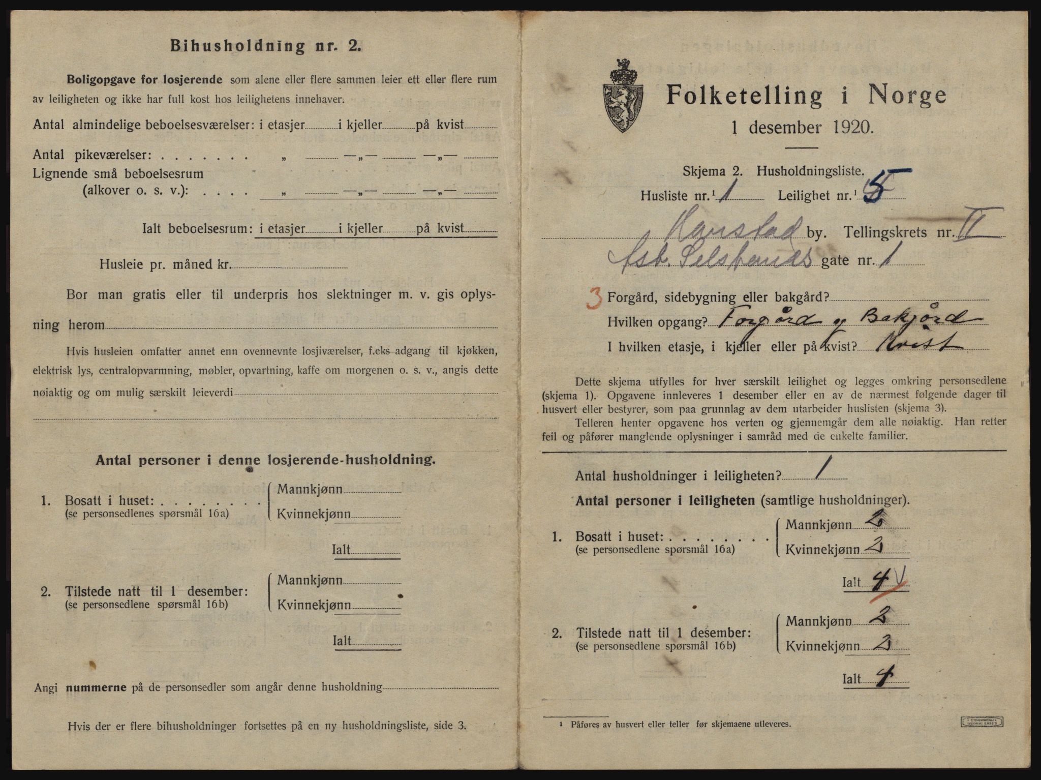 SATØ, 1920 census for Harstad, 1920, p. 1003