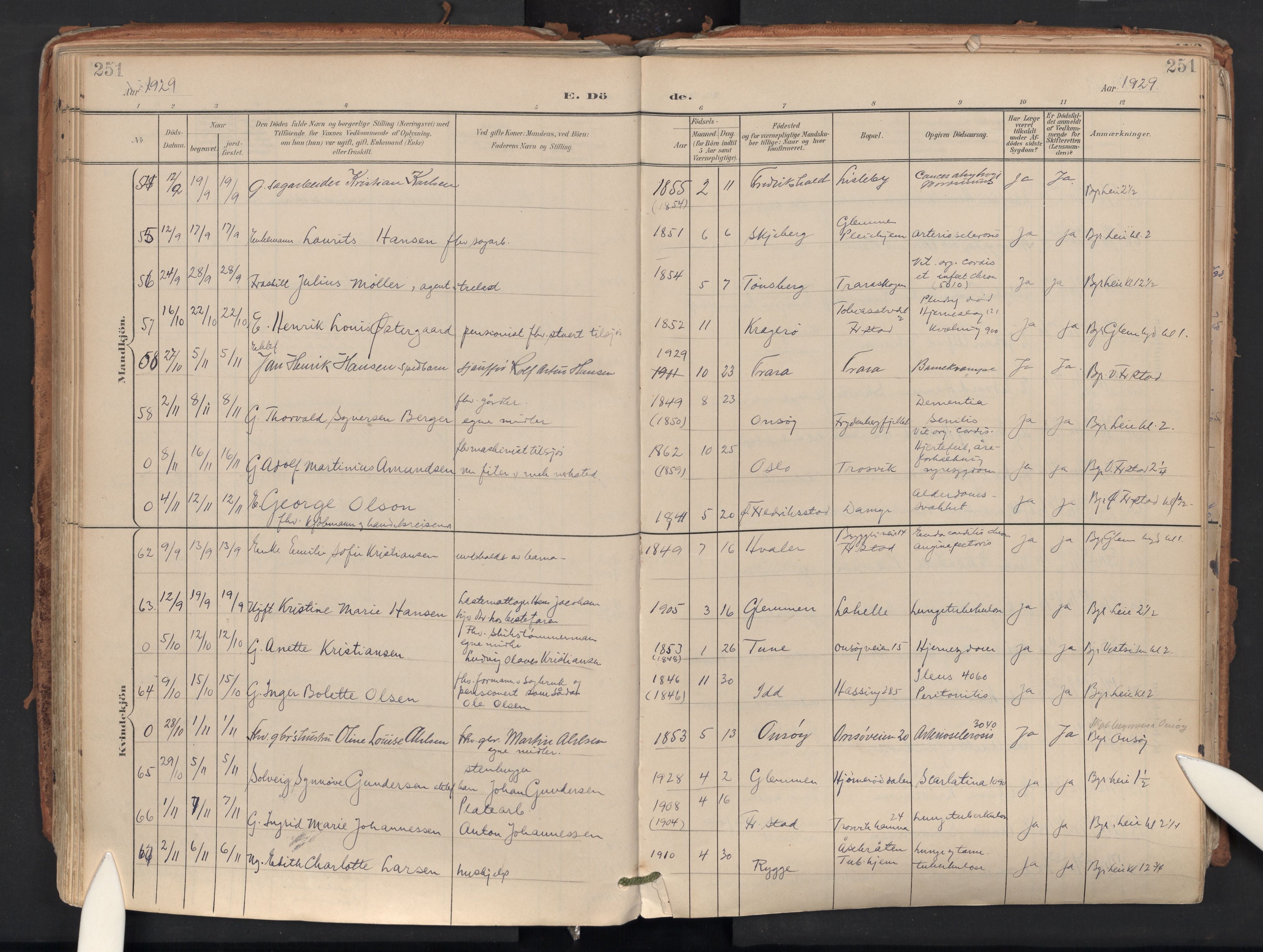 Glemmen prestekontor Kirkebøker, AV/SAO-A-10908/F/Fa/L0015: Parish register (official) no. 15, 1900-1956, p. 251