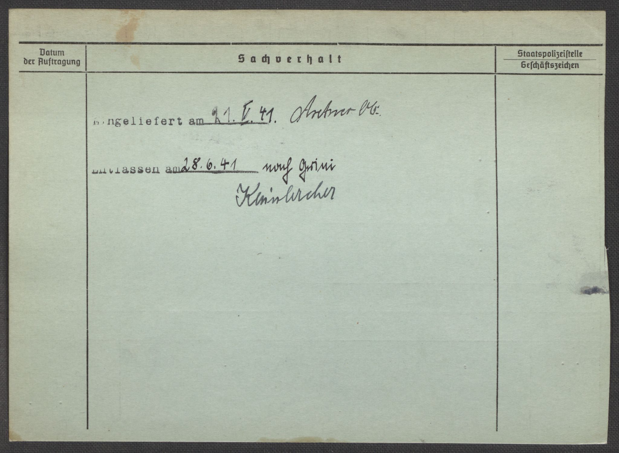 Befehlshaber der Sicherheitspolizei und des SD, AV/RA-RAFA-5969/E/Ea/Eaa/L0006: Register over norske fanger i Møllergata 19: Kj-Lund, 1940-1945, p. 1266