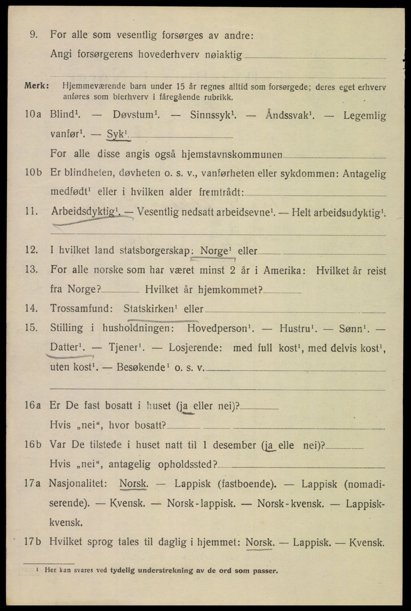 SAT, 1920 census for Bodø, 1920, p. 6988