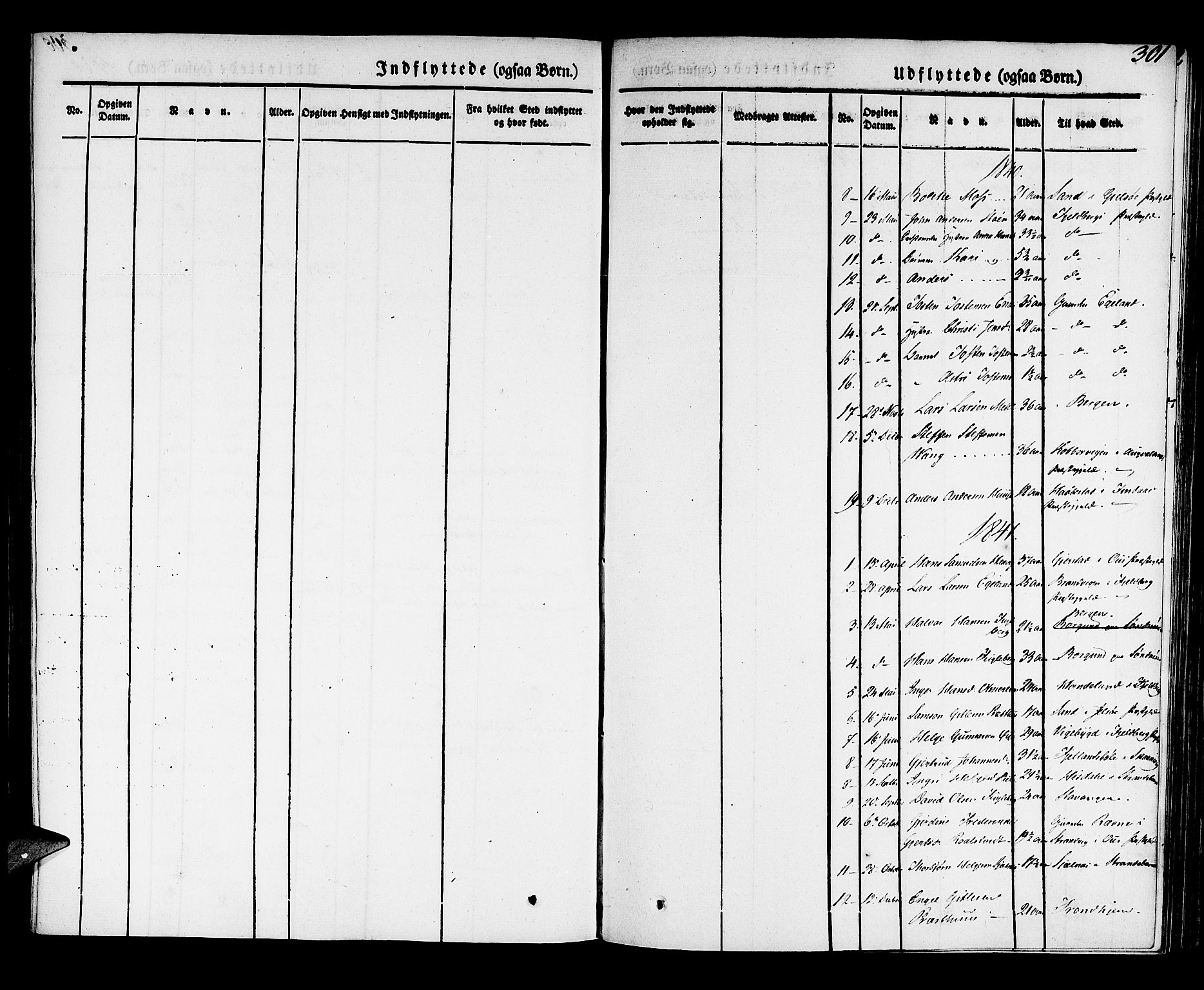 Kvinnherad sokneprestembete, SAB/A-76401/H/Haa: Parish register (official) no. A 6, 1835-1843, p. 301