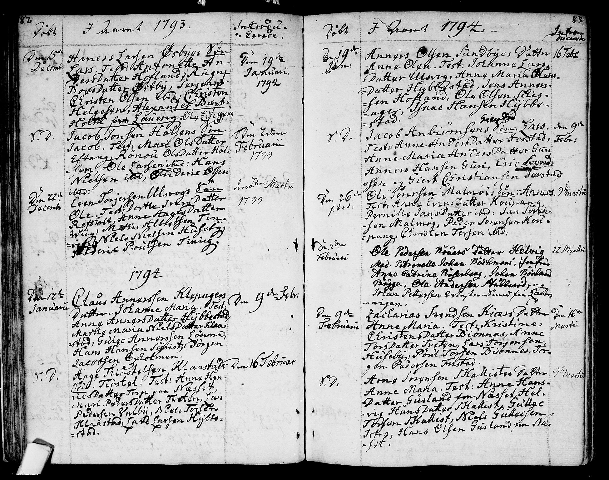 Tjølling kirkebøker, SAKO/A-60/F/Fa/L0004: Parish register (official) no. 4, 1779-1817, p. 82-83