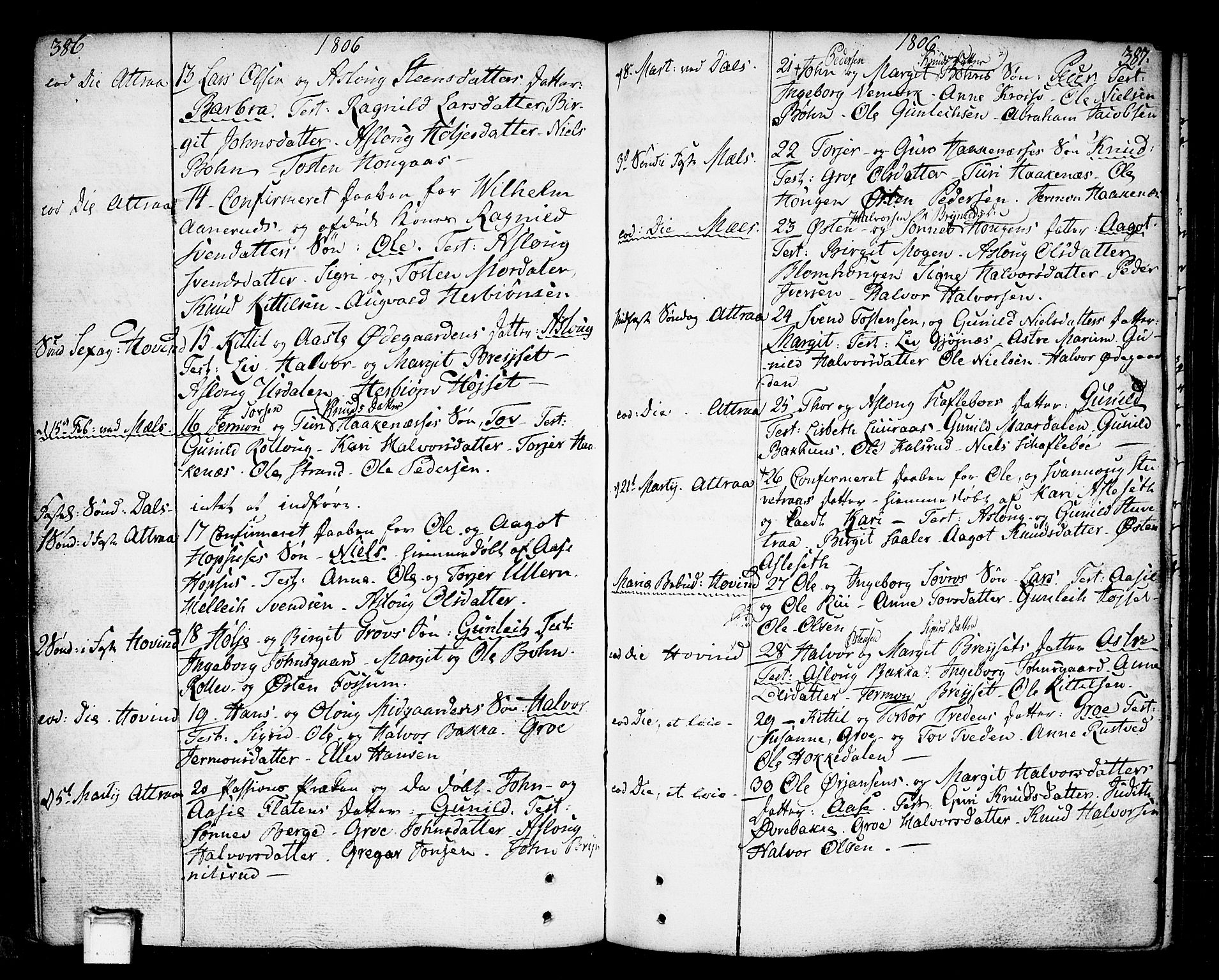 Tinn kirkebøker, SAKO/A-308/F/Fa/L0002: Parish register (official) no. I 2, 1757-1810, p. 386-387