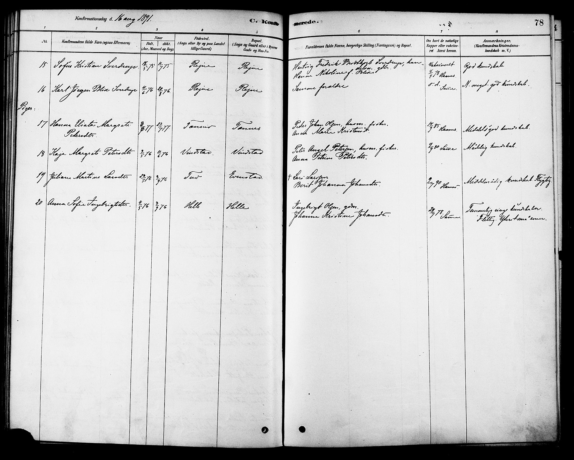 Ministerialprotokoller, klokkerbøker og fødselsregistre - Nordland, AV/SAT-A-1459/886/L1219: Parish register (official) no. 886A01, 1878-1892, p. 78