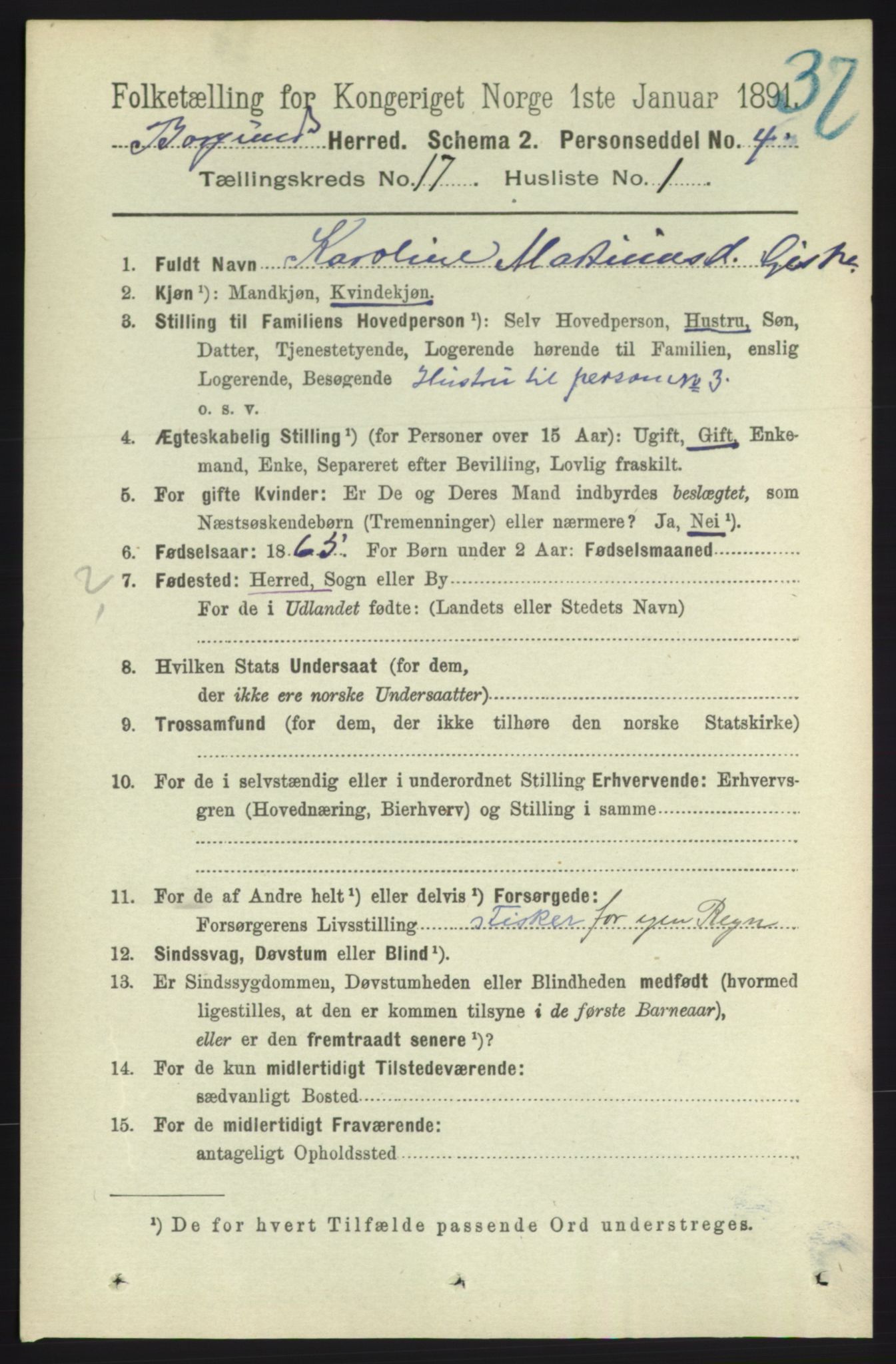 RA, 1891 census for 1531 Borgund, 1891, p. 4977