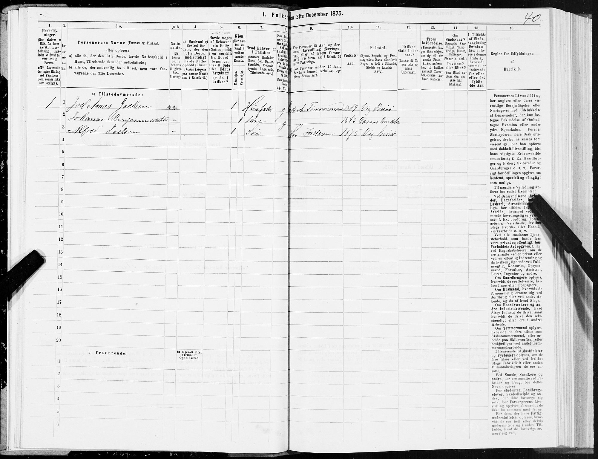 SAT, 1875 census for 1814P Brønnøy, 1875, p. 1040