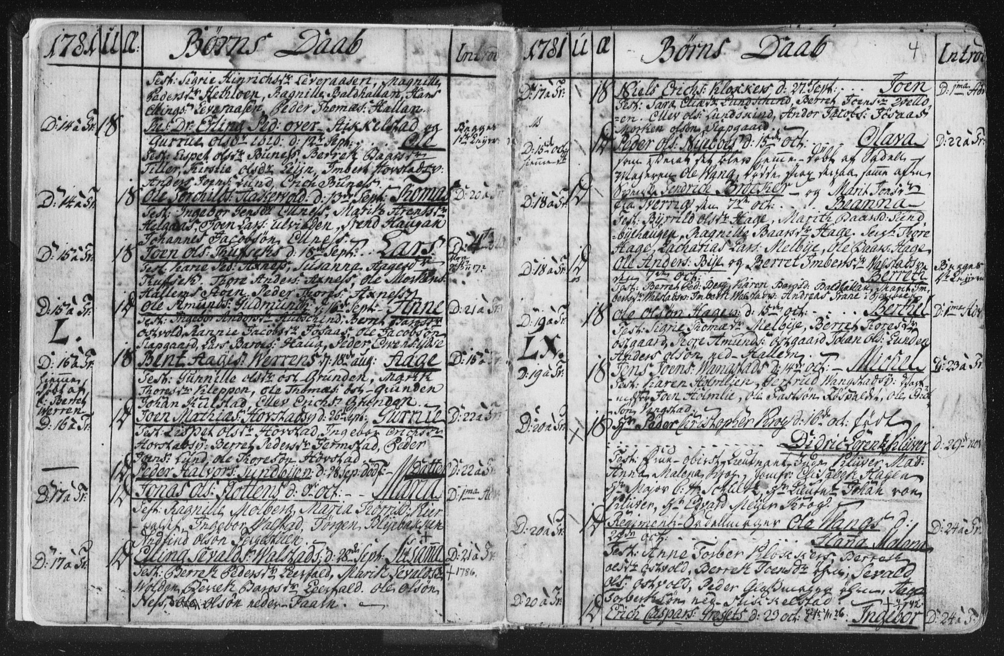 Ministerialprotokoller, klokkerbøker og fødselsregistre - Nord-Trøndelag, SAT/A-1458/723/L0232: Parish register (official) no. 723A03, 1781-1804, p. 4