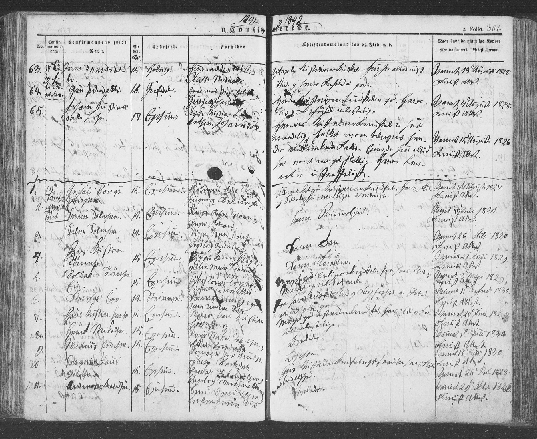 Eigersund sokneprestkontor, SAST/A-101807/S08/L0009: Parish register (official) no. A 9, 1827-1850, p. 306