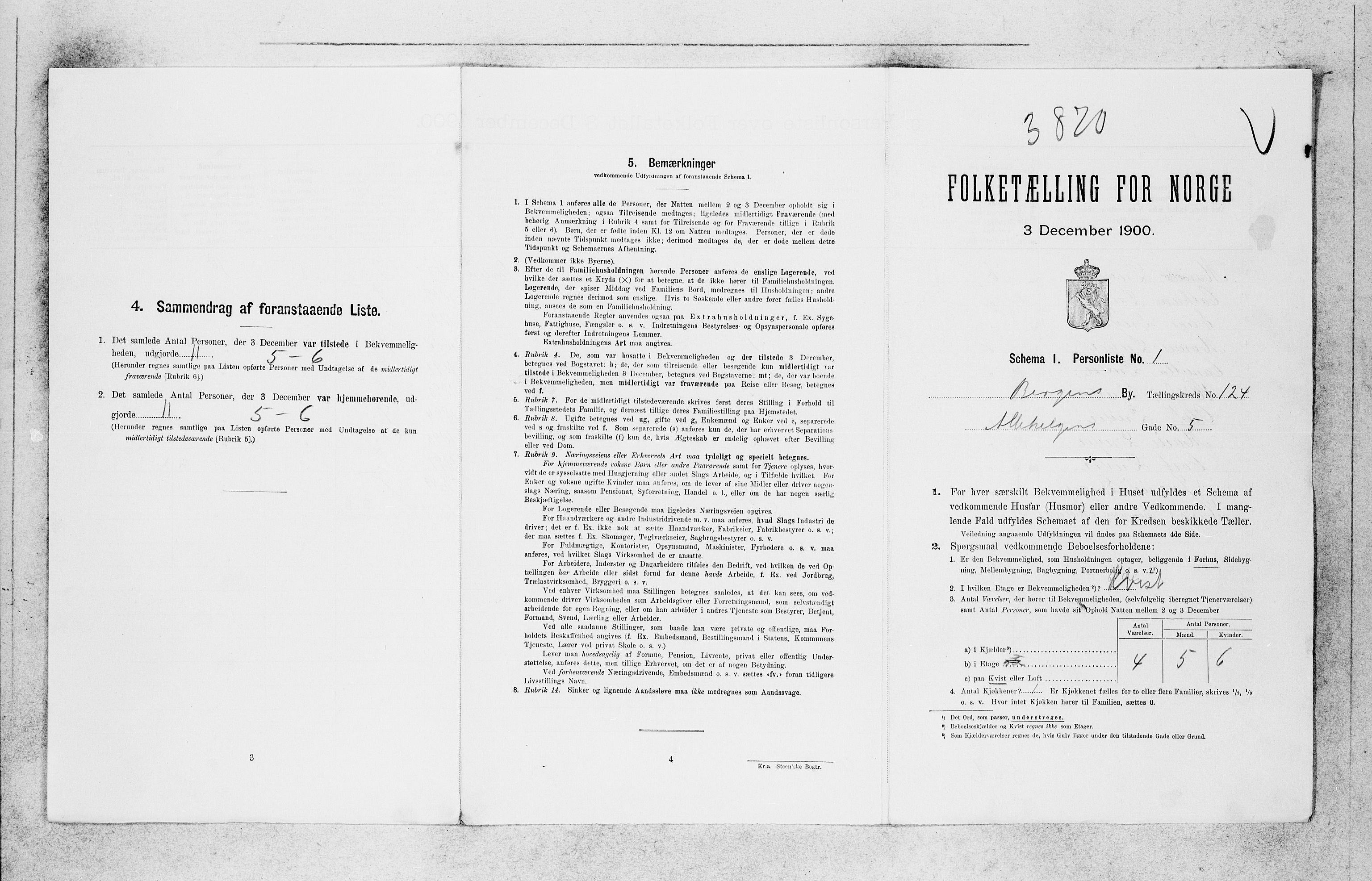 SAB, 1900 census for Bergen, 1900, p. 25958