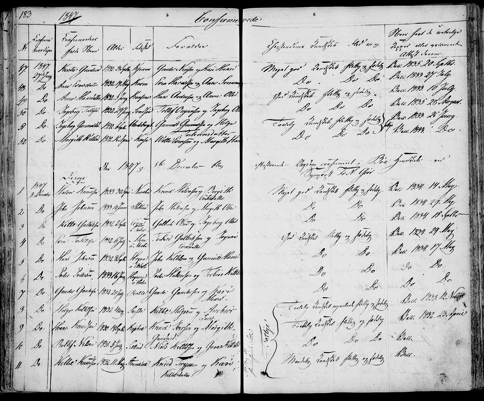 Bø kirkebøker, SAKO/A-257/F/Fa/L0007: Parish register (official) no. 7, 1831-1848, p. 183