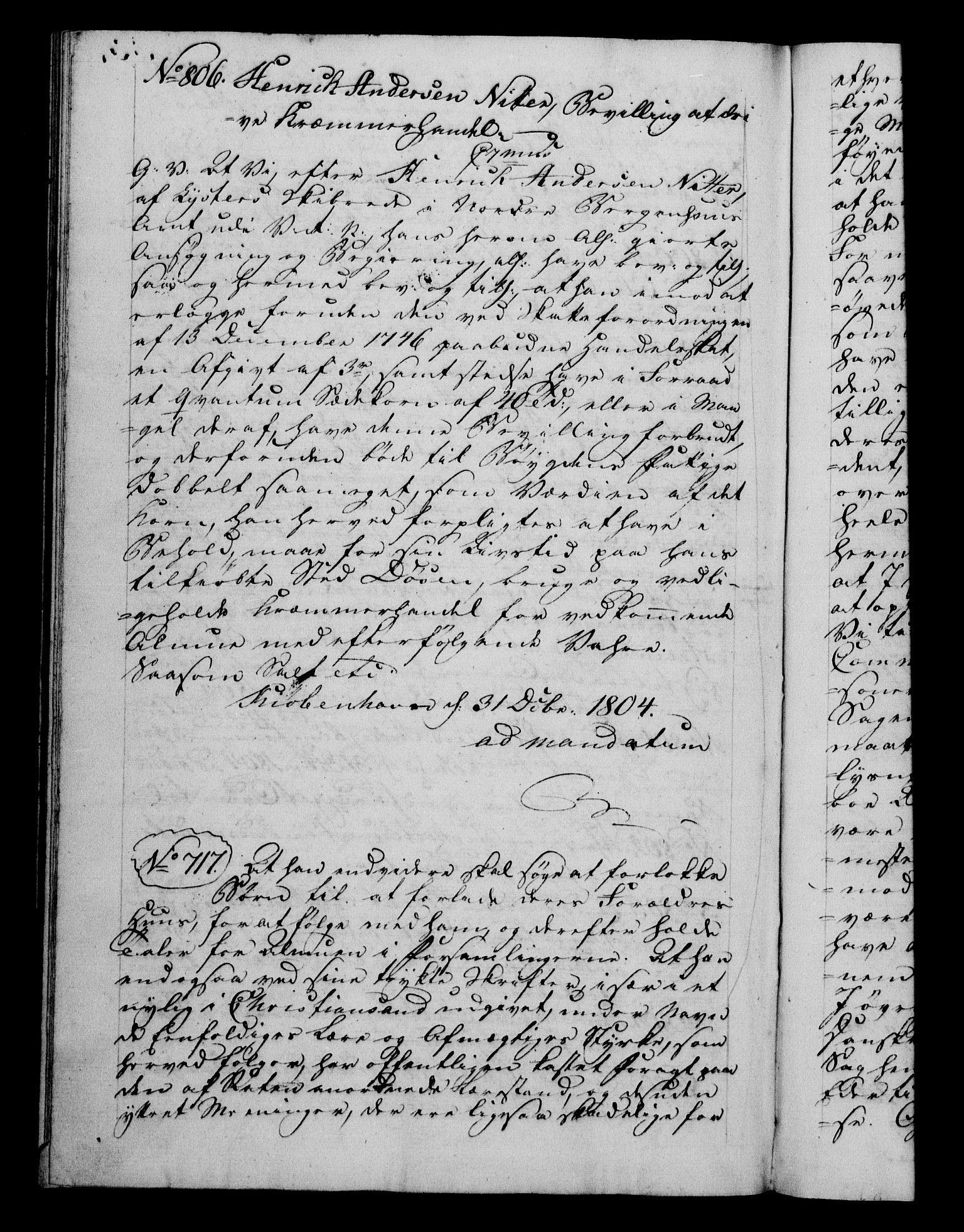 Danske Kanselli 1800-1814, RA/EA-3024/H/Hf/Hfb/Hfba/L0002: Registranter, 1802-1804, p. 320b