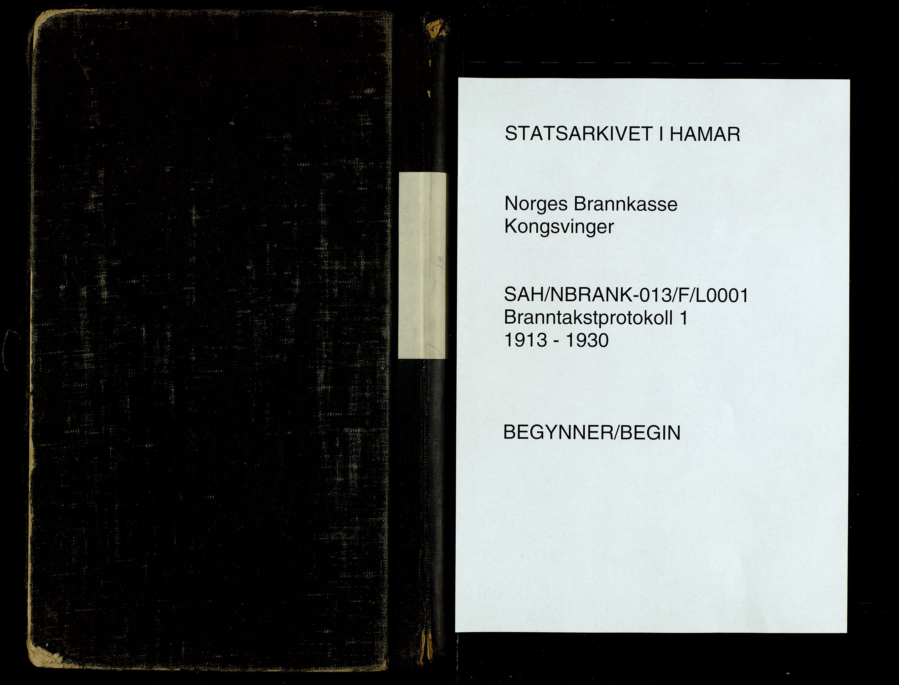 Norges Brannkasse, Kongsvinger, SAH/NBRANK-013/F/L0001: Branntakstprotokoll, 1913-1930