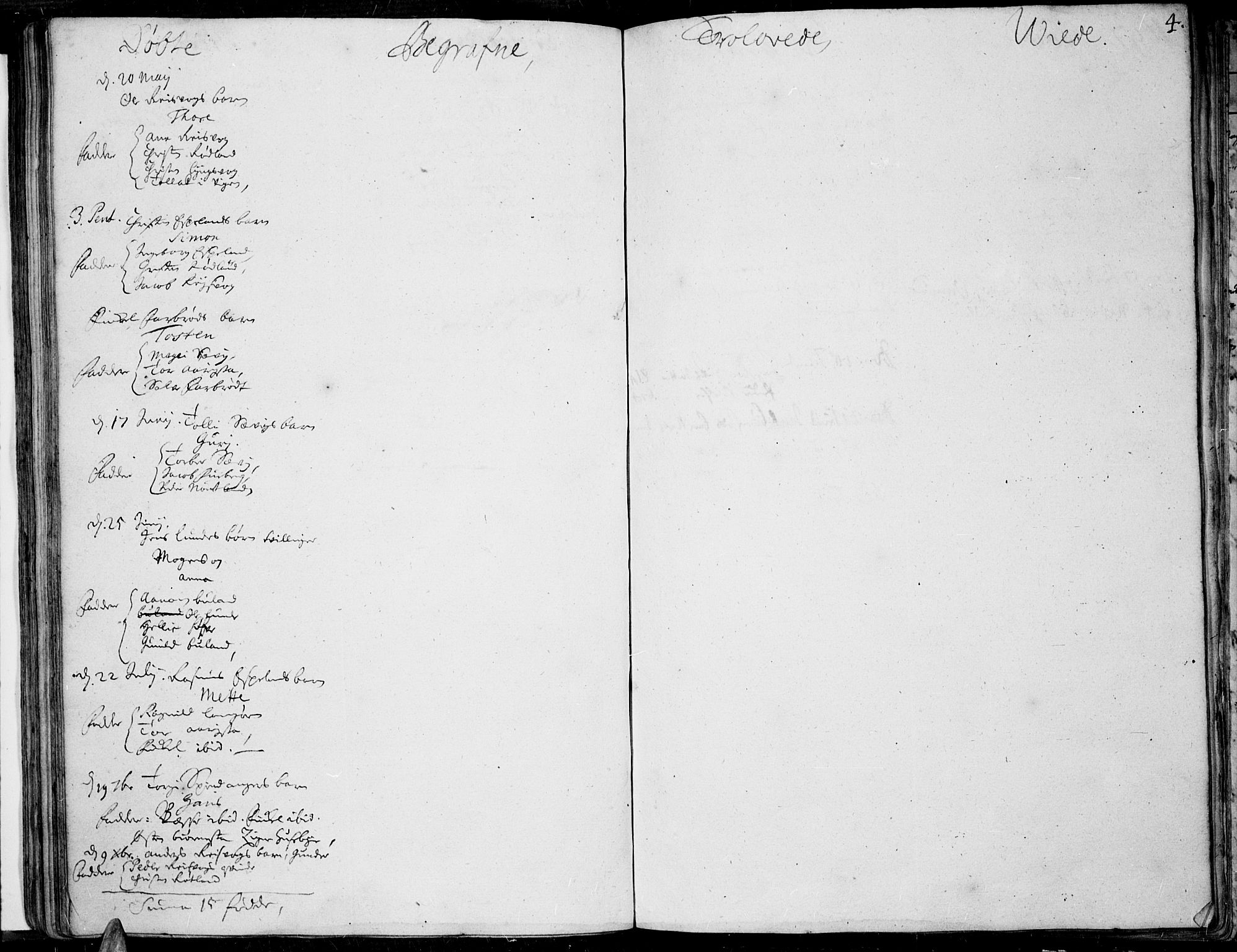 Lista sokneprestkontor, AV/SAK-1111-0027/F/Fa/L0001: Parish register (official) no. A 1 /3, 1693-1714, p. 4