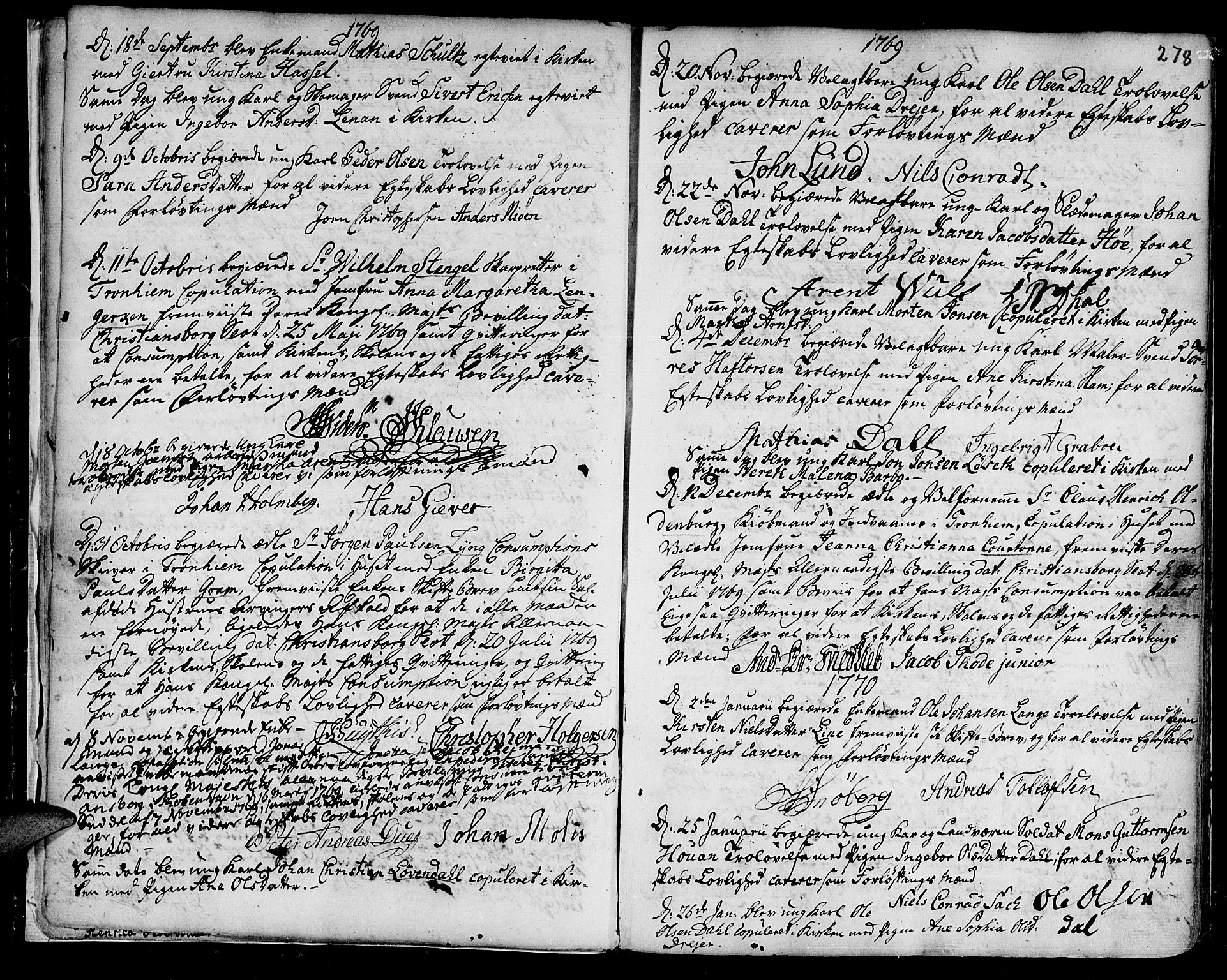 Ministerialprotokoller, klokkerbøker og fødselsregistre - Sør-Trøndelag, SAT/A-1456/601/L0038: Parish register (official) no. 601A06, 1766-1877, p. 278