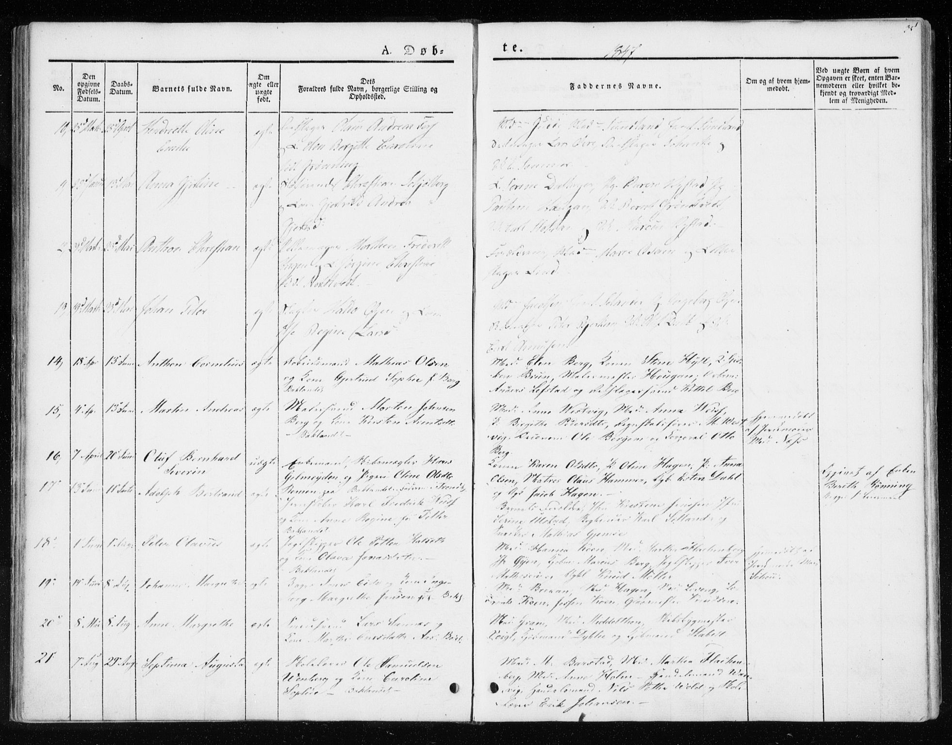 Ministerialprotokoller, klokkerbøker og fødselsregistre - Sør-Trøndelag, SAT/A-1456/604/L0183: Parish register (official) no. 604A04, 1841-1850, p. 35