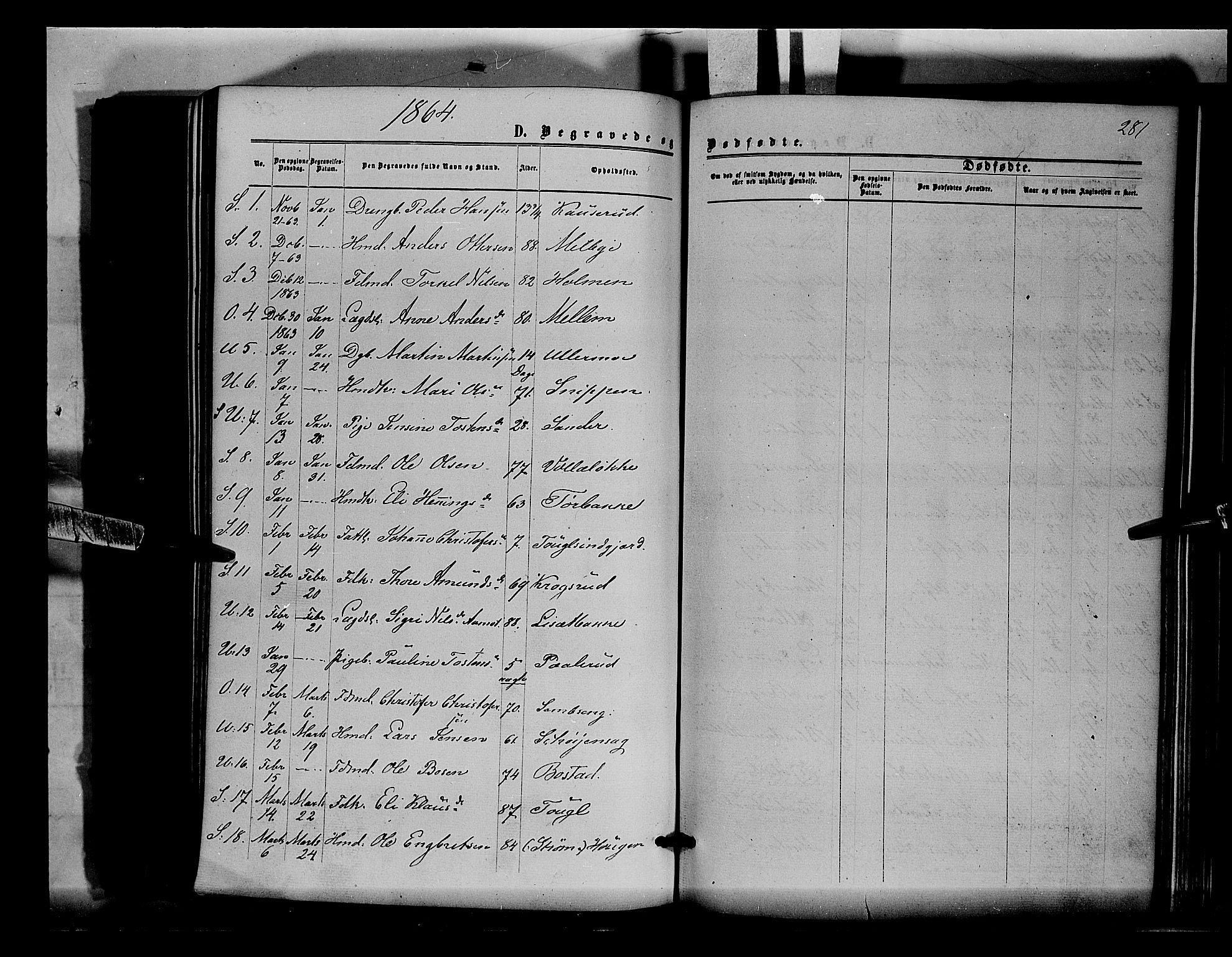 Sør-Odal prestekontor, SAH/PREST-030/H/Ha/Haa/L0003: Parish register (official) no. 3, 1864-1870, p. 281