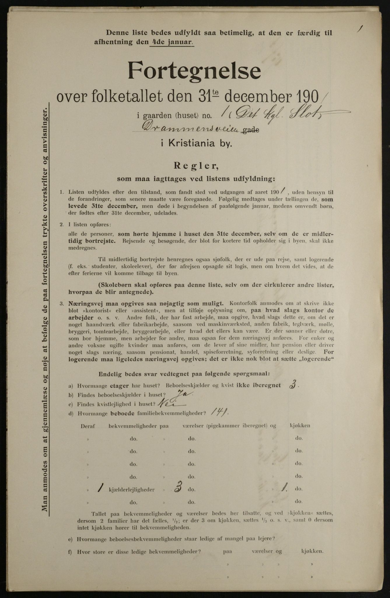 OBA, Municipal Census 1901 for Kristiania, 1901, p. 2626