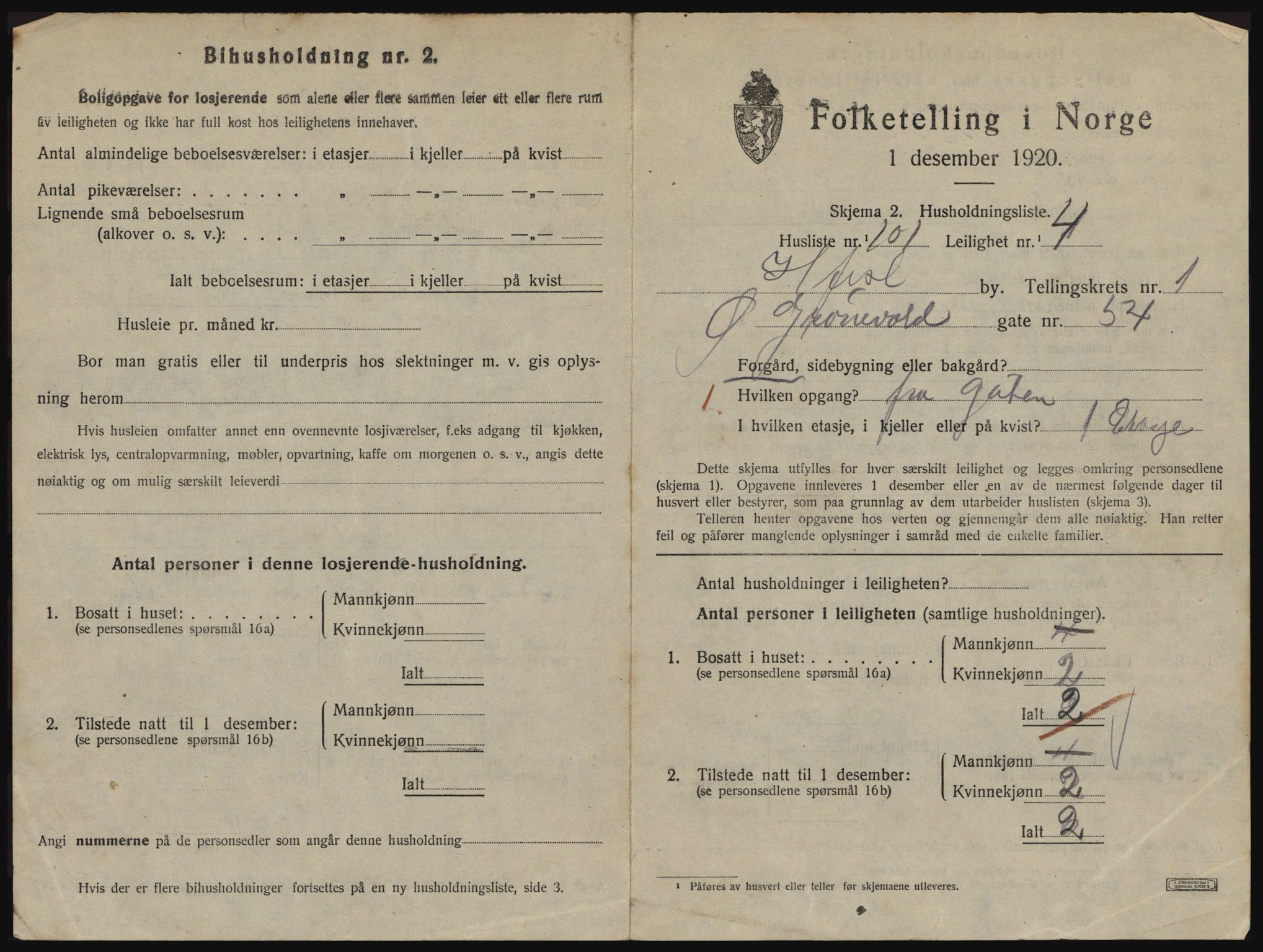 SATØ, 1920 census for Hammerfest, 1920, p. 1330