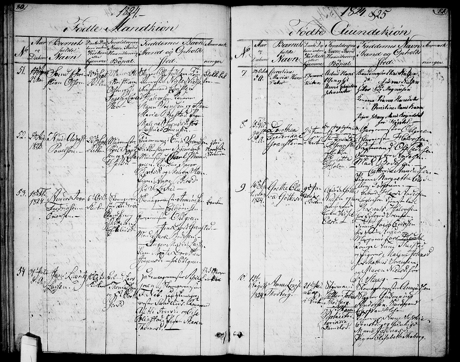 Halden prestekontor Kirkebøker, AV/SAO-A-10909/G/Ga/L0002: Parish register (copy) no. 2, 1821-1834, p. 80-81