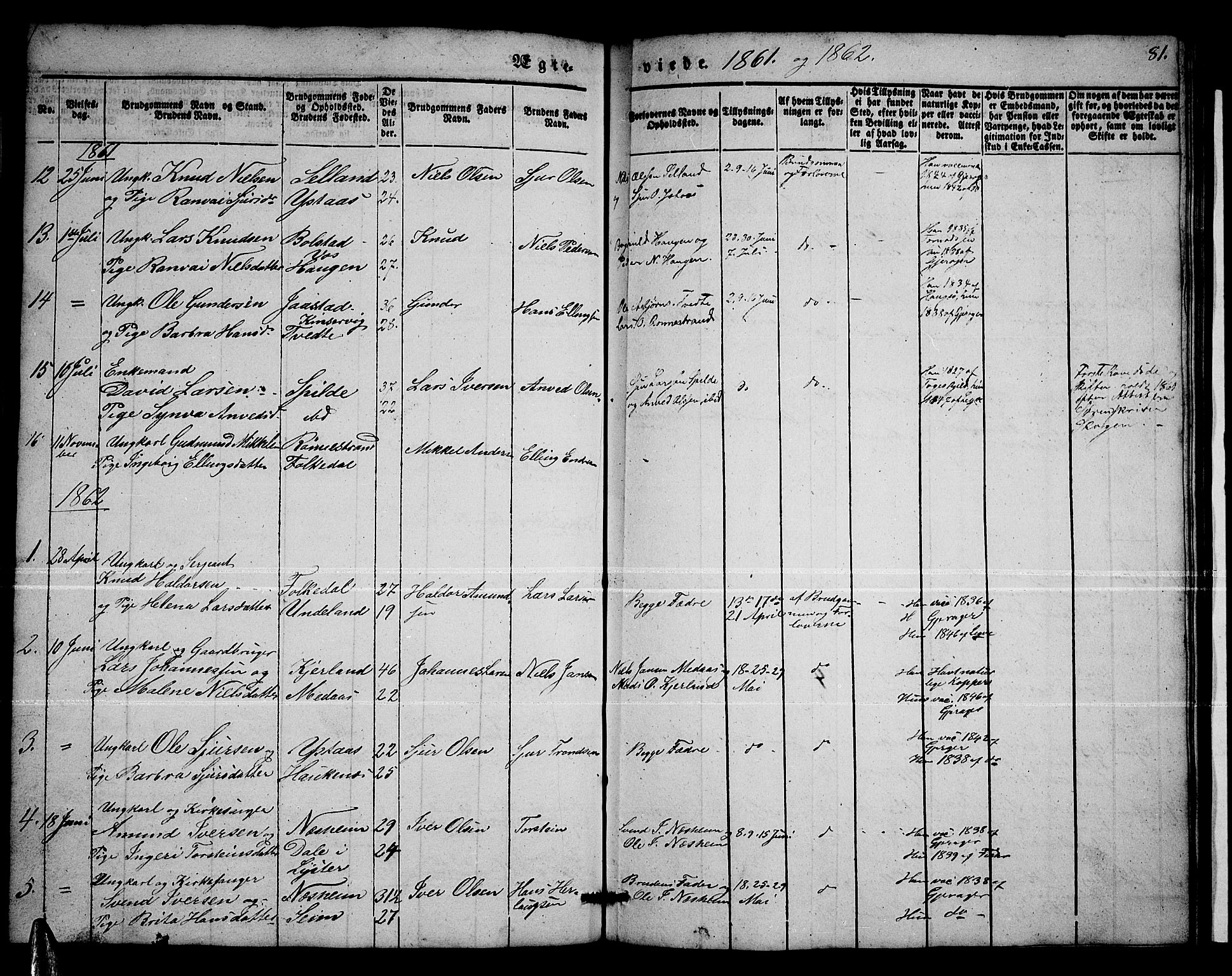 Ulvik sokneprestembete, SAB/A-78801/H/Hab: Parish register (copy) no. B 1, 1855-1868, p. 81