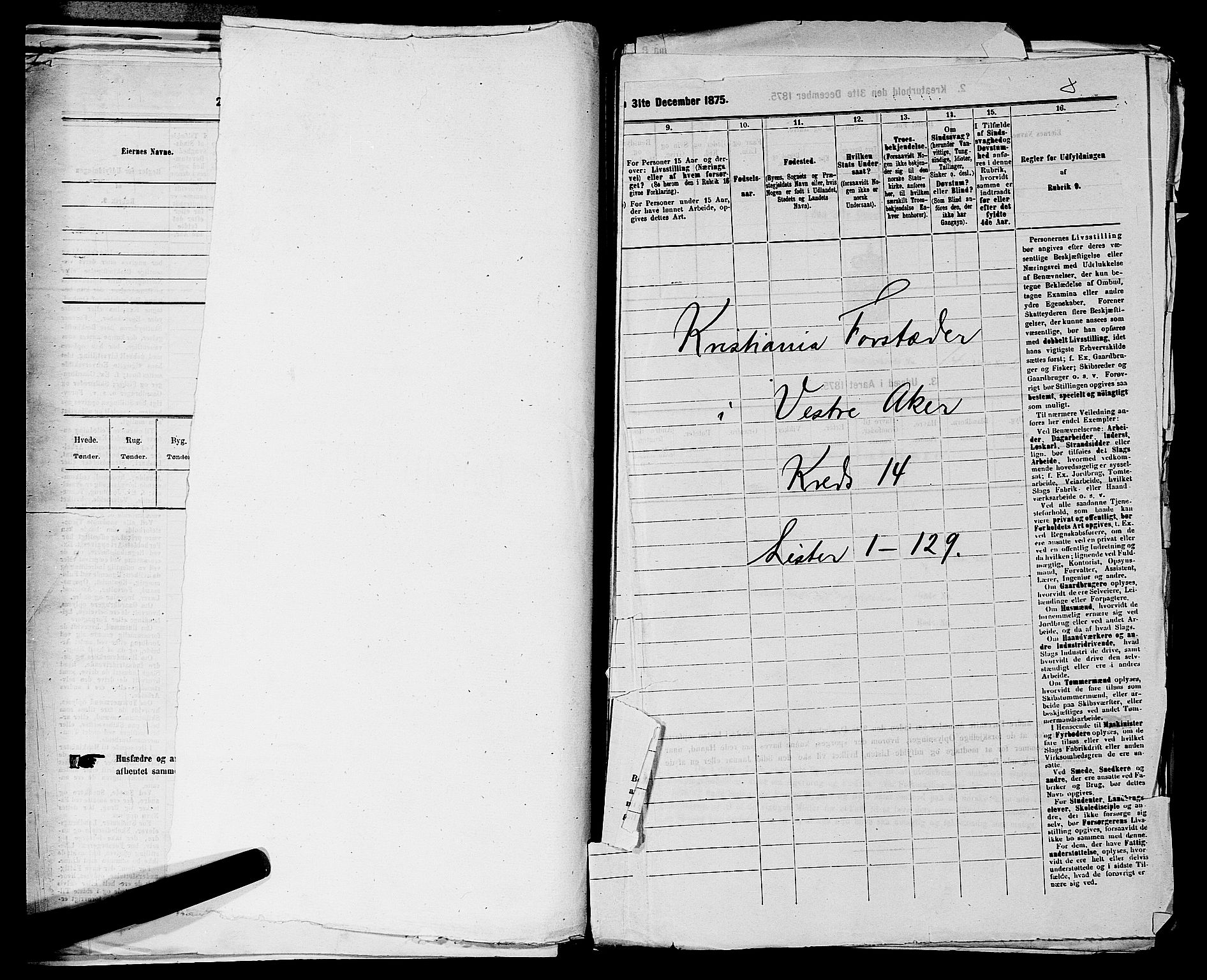 RA, 1875 census for 0218aP Vestre Aker, 1875, p. 2233