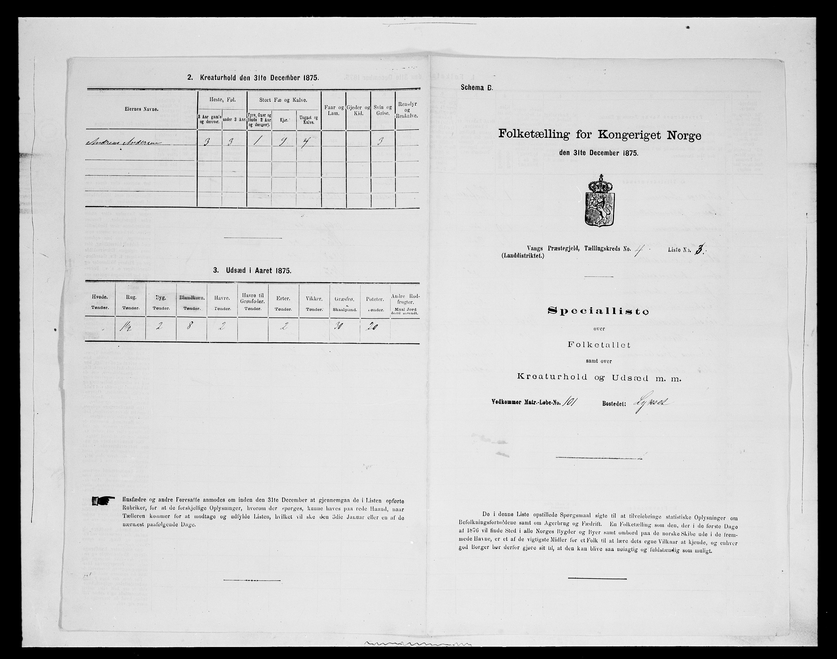 SAH, 1875 census for 0414L Vang/Vang og Furnes, 1875, p. 844