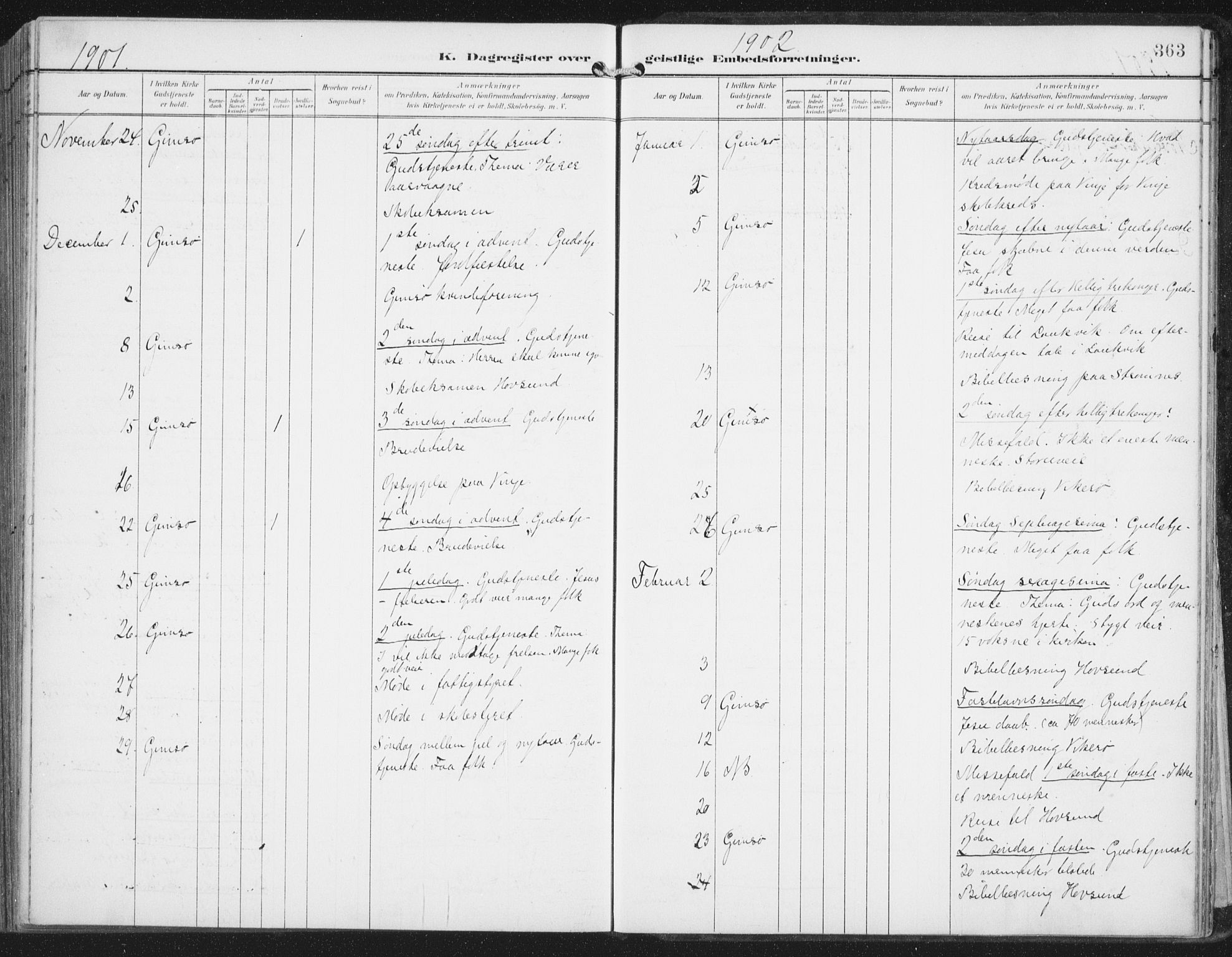 Ministerialprotokoller, klokkerbøker og fødselsregistre - Nordland, SAT/A-1459/876/L1098: Parish register (official) no. 876A04, 1896-1915, p. 363