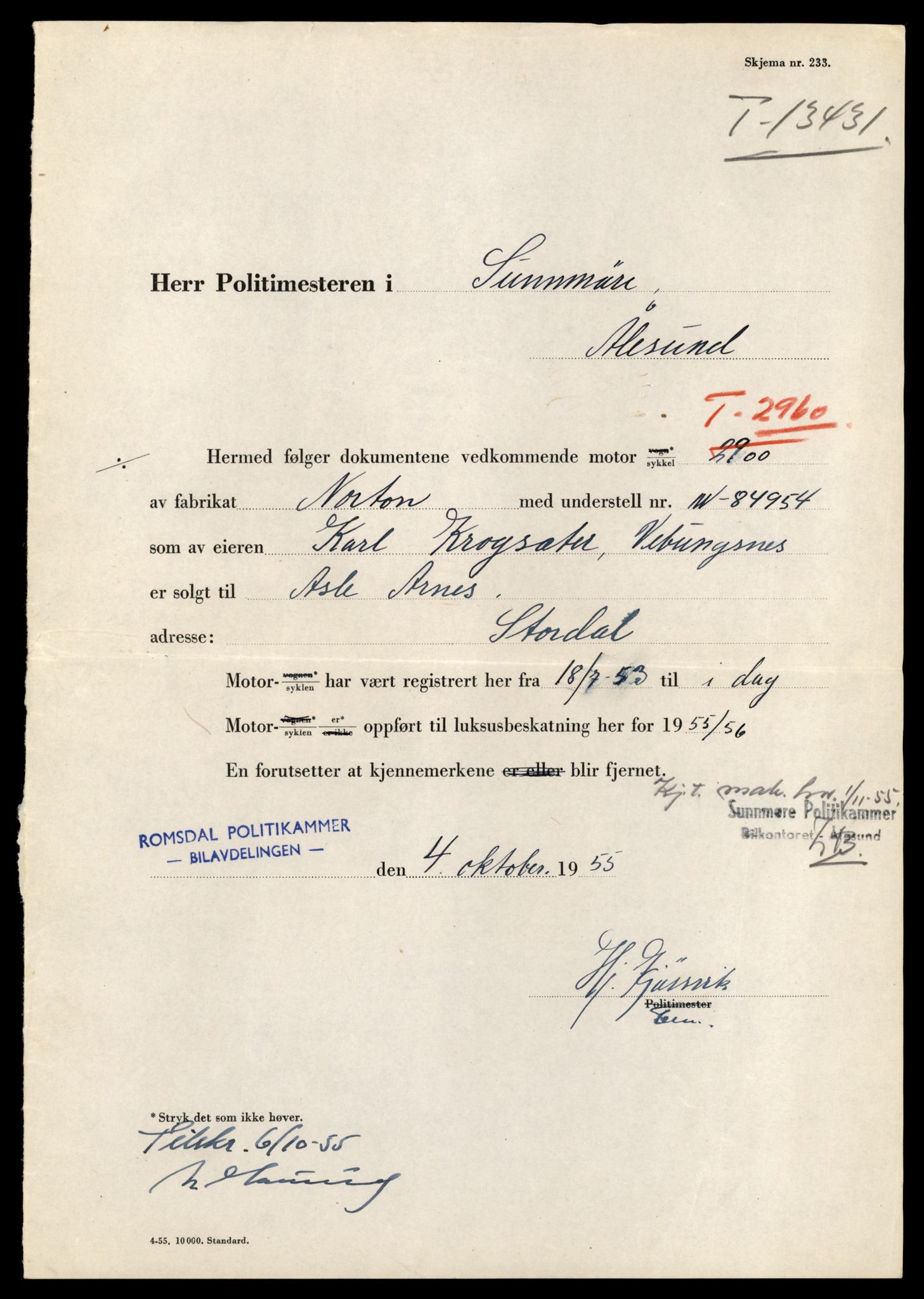 Møre og Romsdal vegkontor - Ålesund trafikkstasjon, AV/SAT-A-4099/F/Fe/L0039: Registreringskort for kjøretøy T 13361 - T 13530, 1927-1998, p. 1201