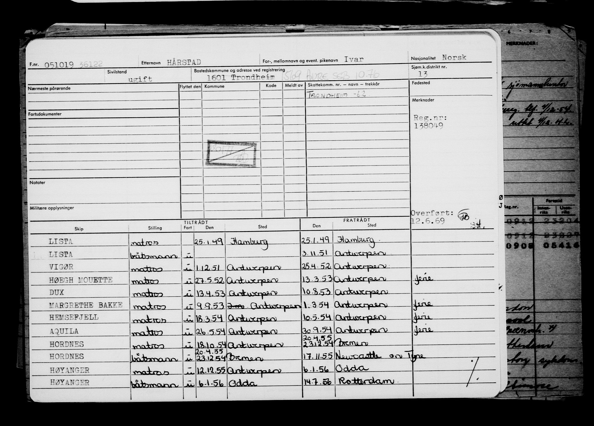 Direktoratet for sjømenn, AV/RA-S-3545/G/Gb/L0172: Hovedkort, 1919, p. 448