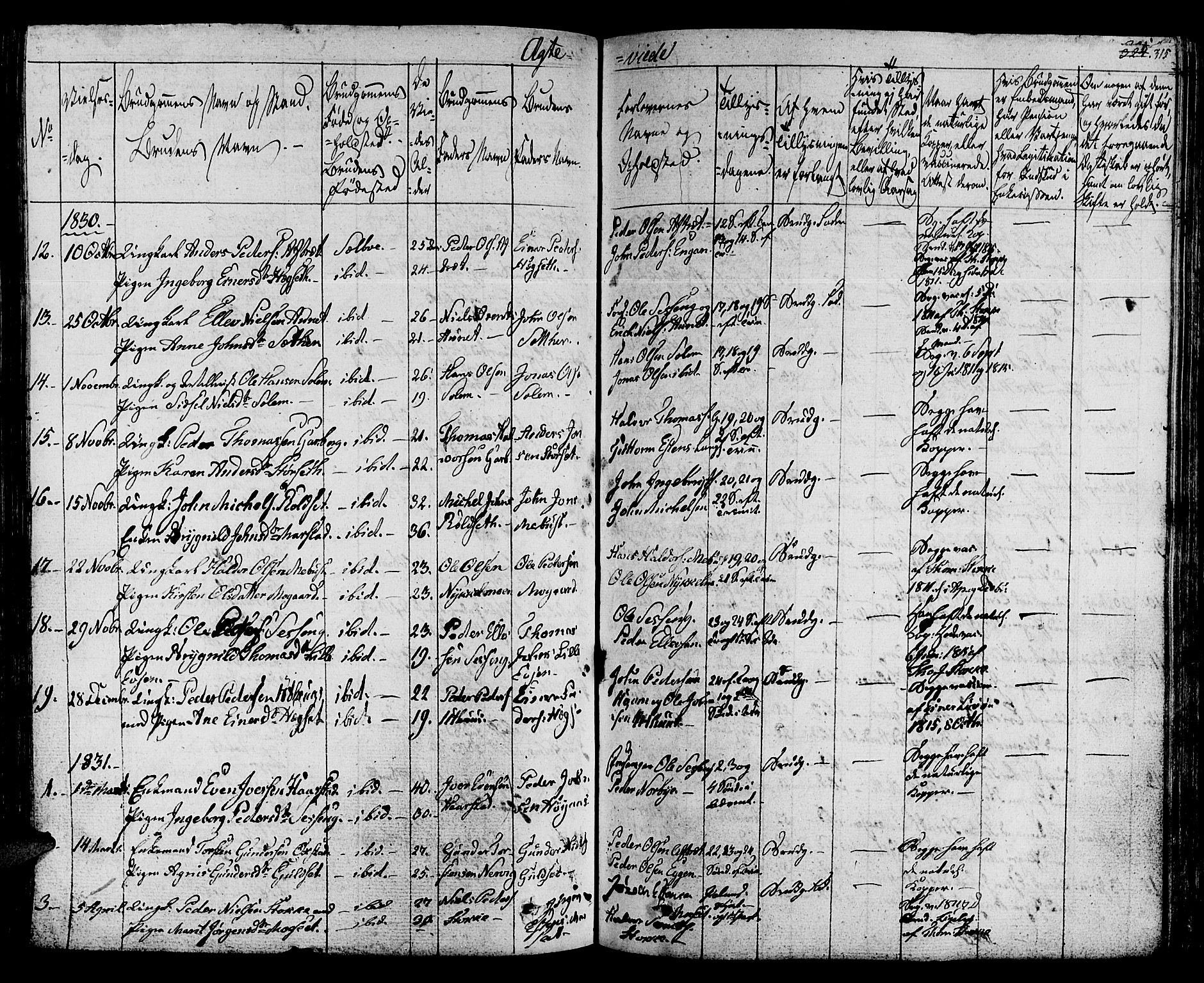 Ministerialprotokoller, klokkerbøker og fødselsregistre - Sør-Trøndelag, SAT/A-1456/695/L1143: Parish register (official) no. 695A05 /1, 1824-1842, p. 315