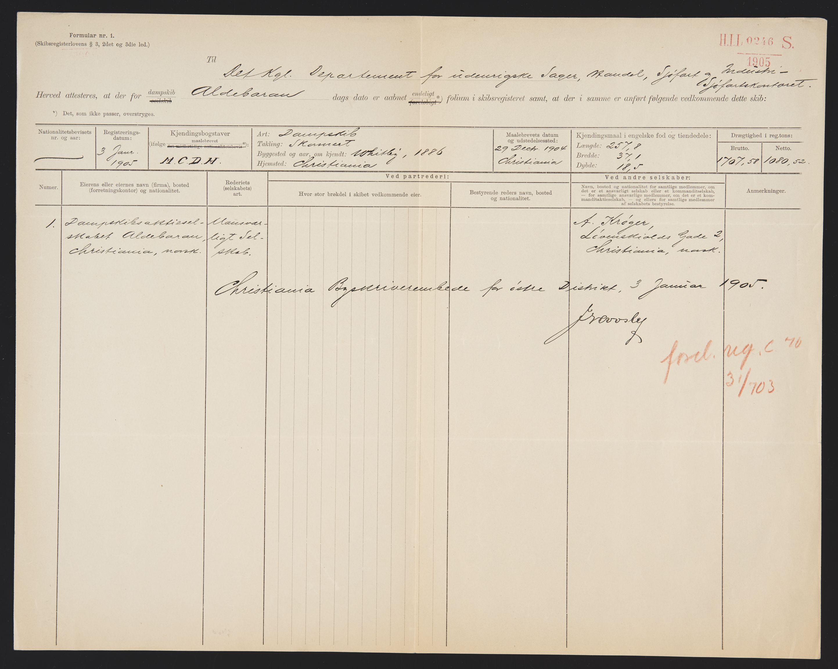 Sjøfartsdirektoratet med forløpere, skipsmapper slettede skip, RA/S-4998/F/Fa/L0018: --, 1877-1921, p. 584