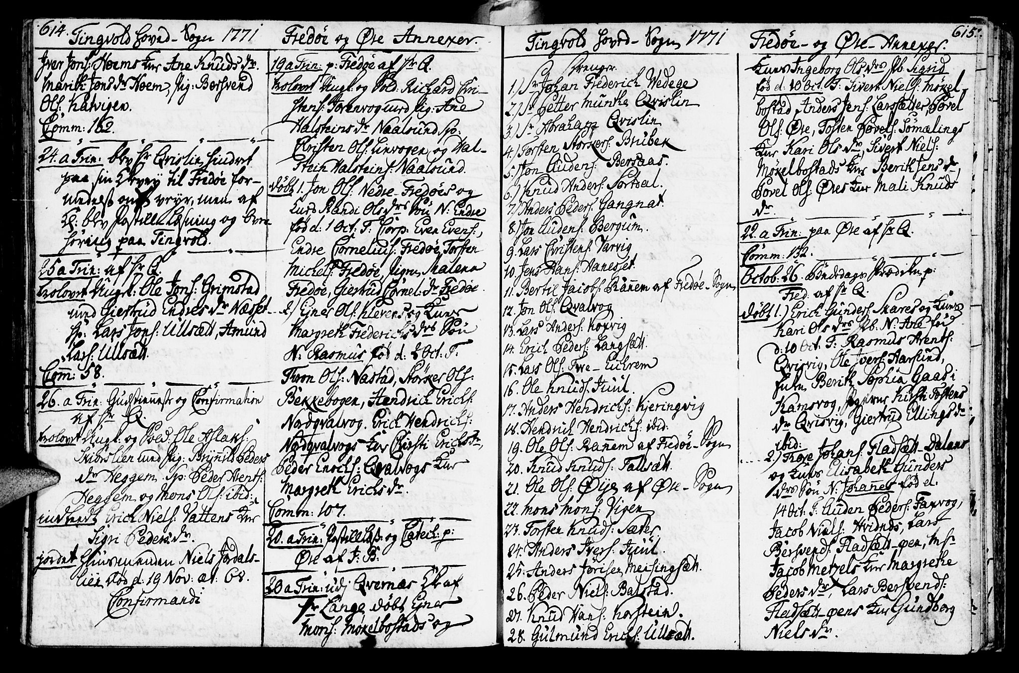 Ministerialprotokoller, klokkerbøker og fødselsregistre - Møre og Romsdal, SAT/A-1454/586/L0979: Parish register (official) no. 586A05, 1751-1776, p. 614-615